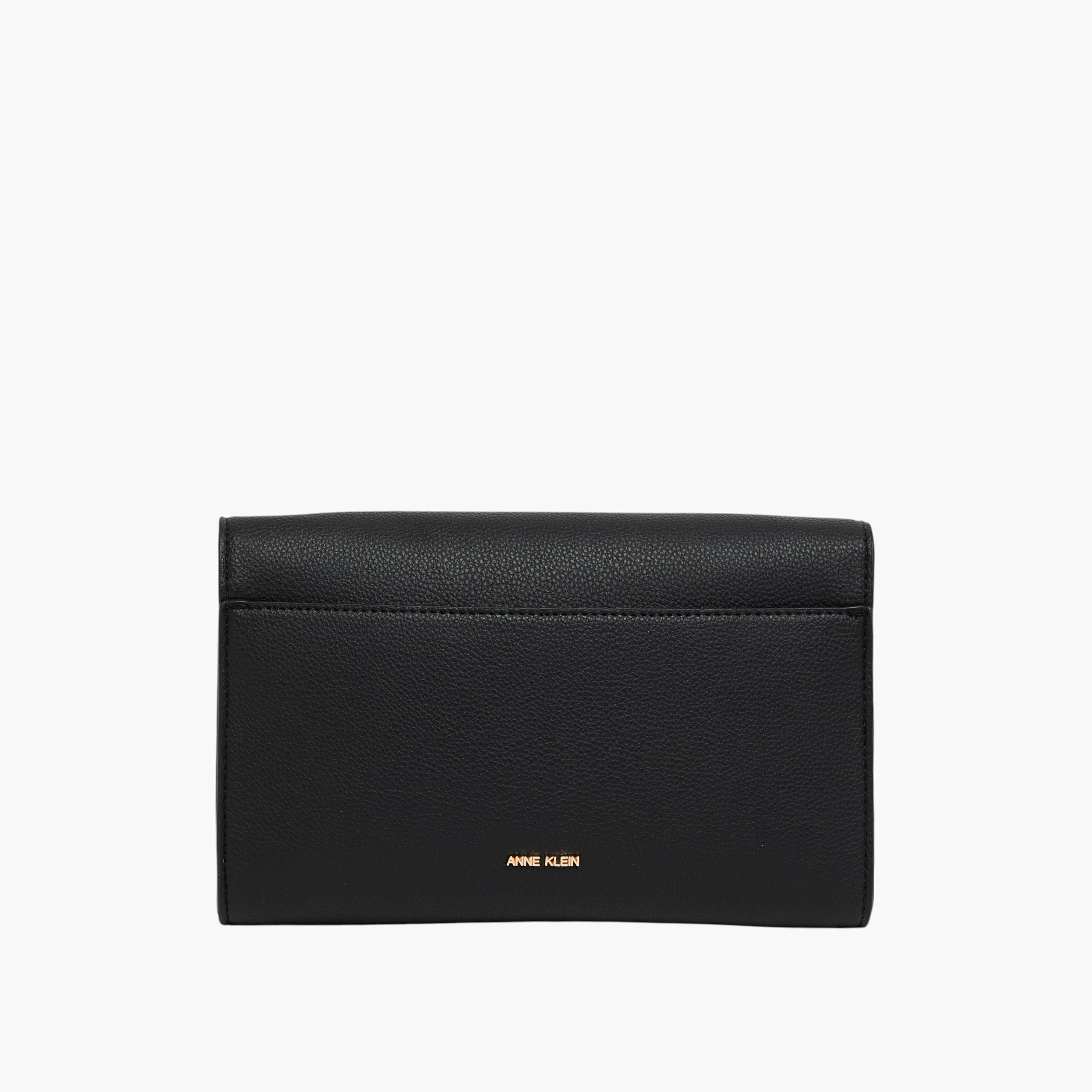 Anne Klein Solid Crossbody Bag with Detachable Chain Strap and Flap Closure-women-bagsandwallets-handbags-image-3