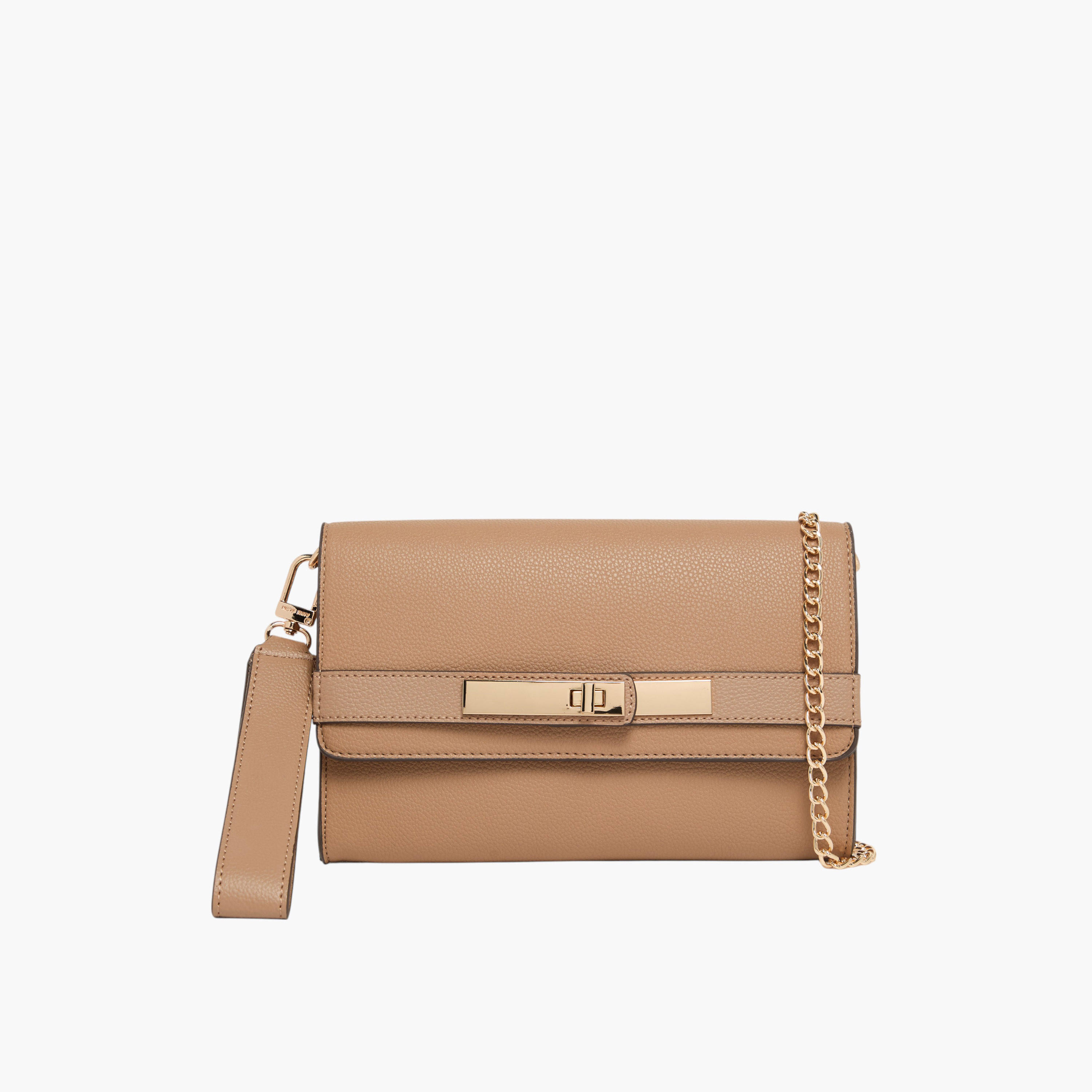 شنطة سلينج سادة بحزام سلسلة قابل للفصل وإغلاق بغطاء من آن كيلين-women-bagsandwallets-handbags-image-1