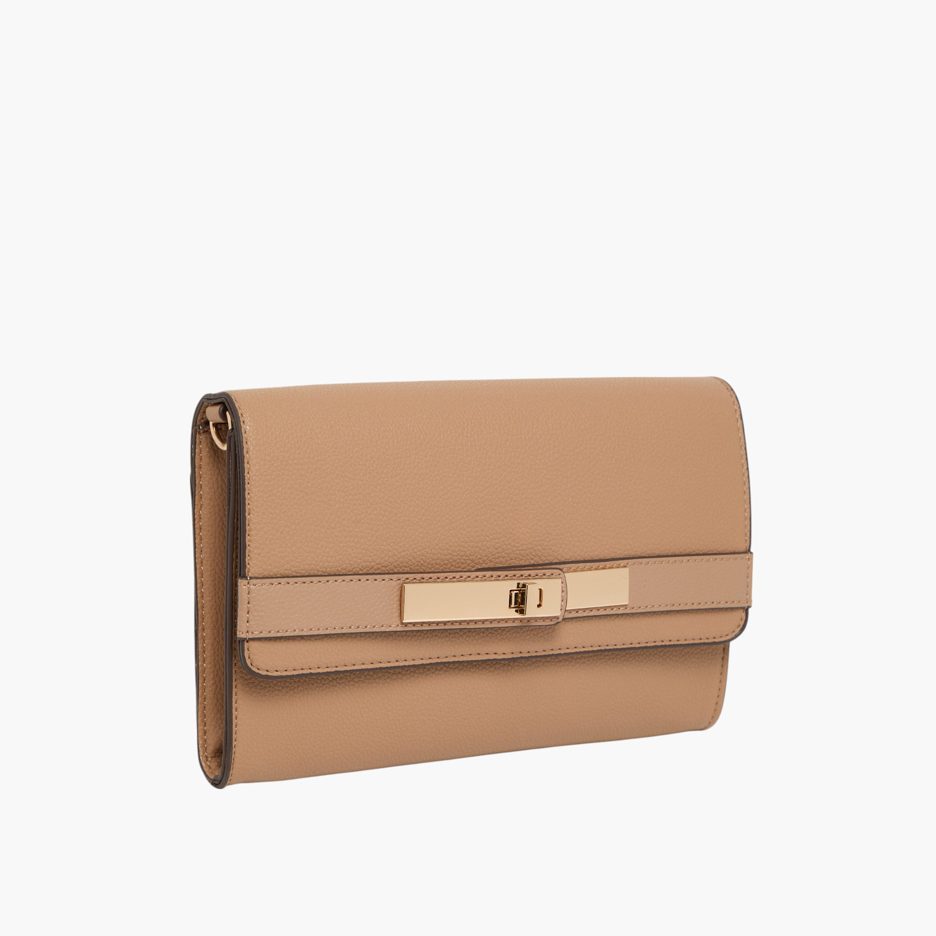 شنطة سلينج سادة بحزام سلسلة قابل للفصل وإغلاق بغطاء من آن كيلين-women-bagsandwallets-handbags-image-2