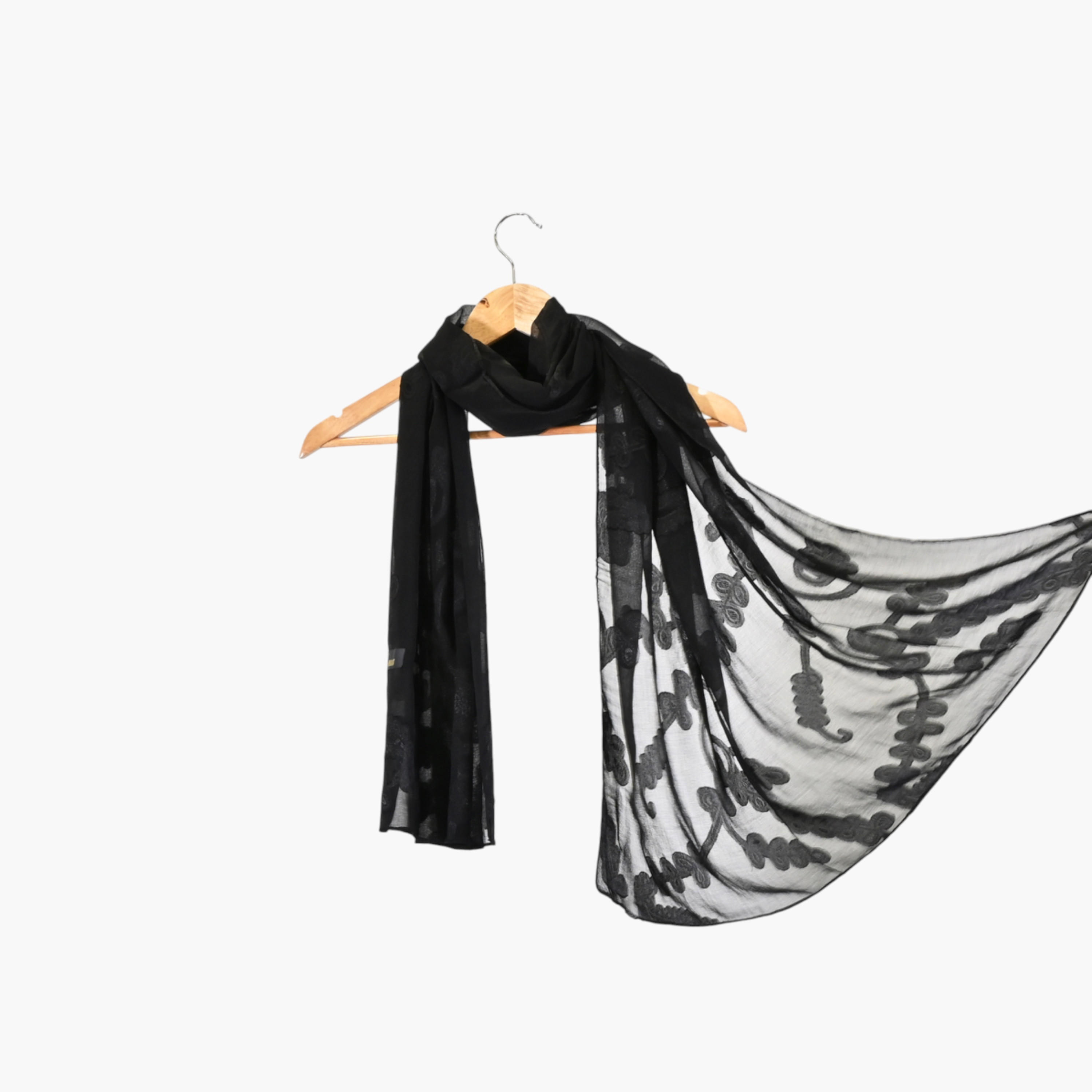 Zora Women's black scarf embroidered-women-clothingaccessories-scarves-image-34