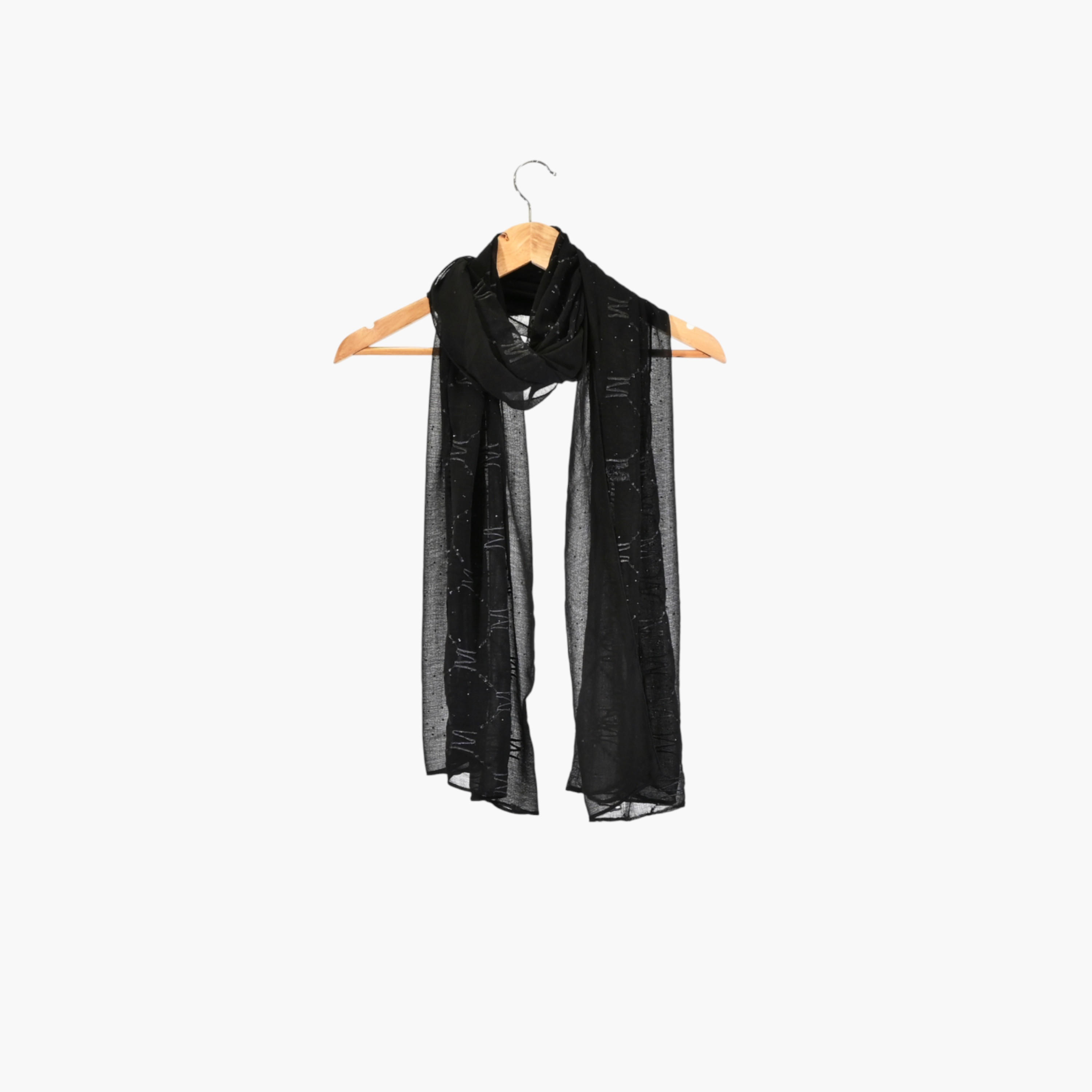 Zora Women's black scarf embroidered with crystals-women-clothingaccessories-scarves-image-1