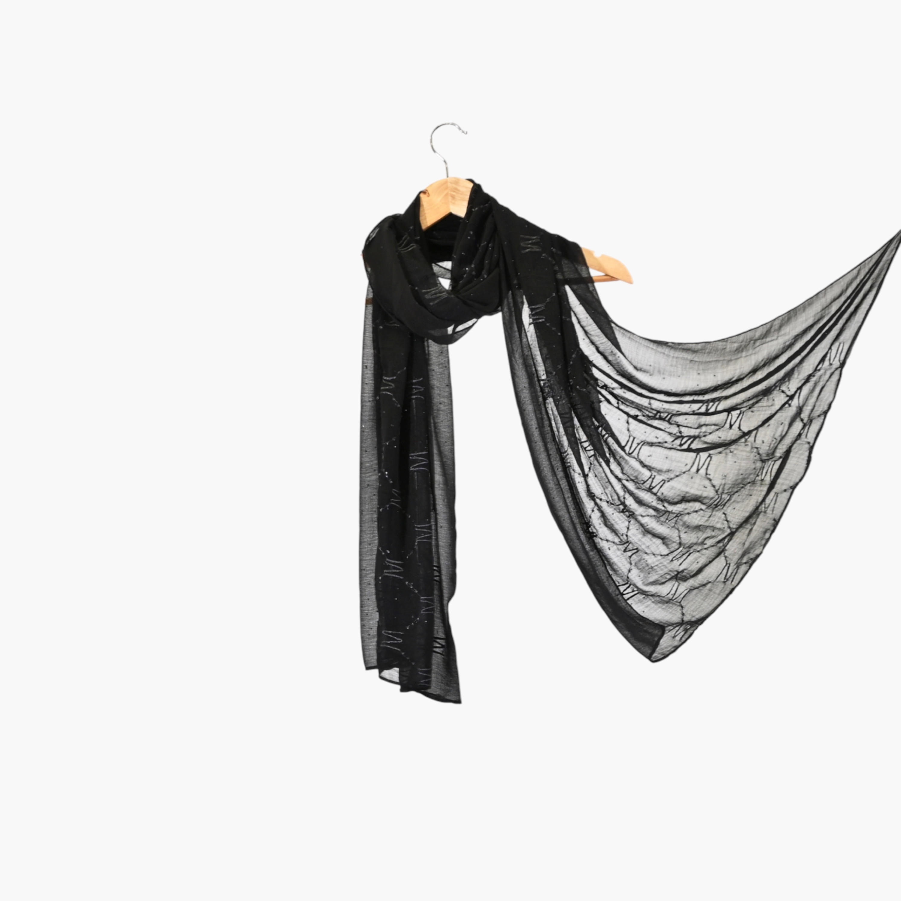 Zora Women's black scarf embroidered with crystals-women-clothingaccessories-scarves-image-2