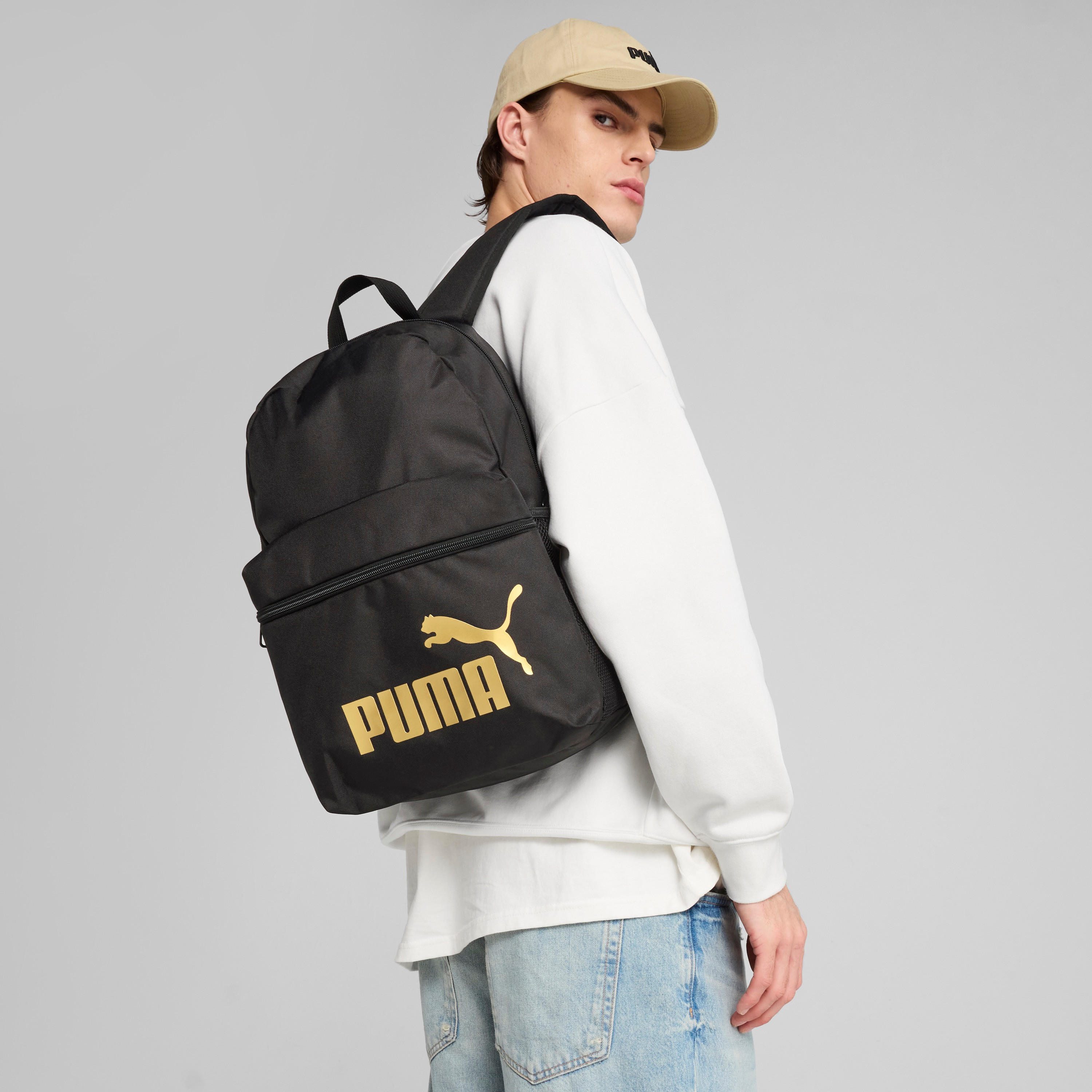 Puma Logo Print School Backpack with Adjustable Straps and Zip Closure-school-bagsandbackpacks-backpacks-image-2