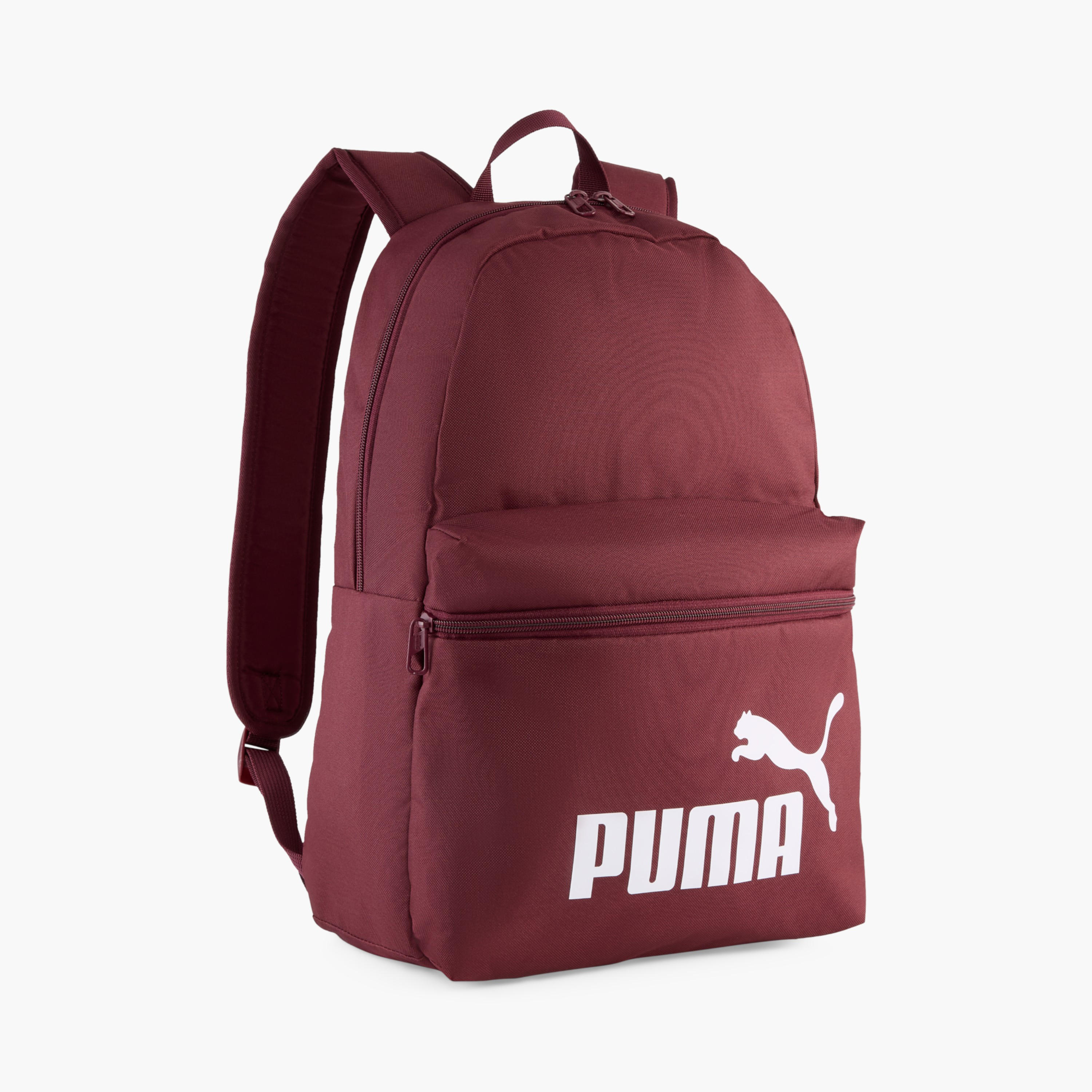 Puma Logo Print School Backpack with Adjustable Shoulder Straps and Zip Closure-school-bagsandbackpacks-backpacks-image-1