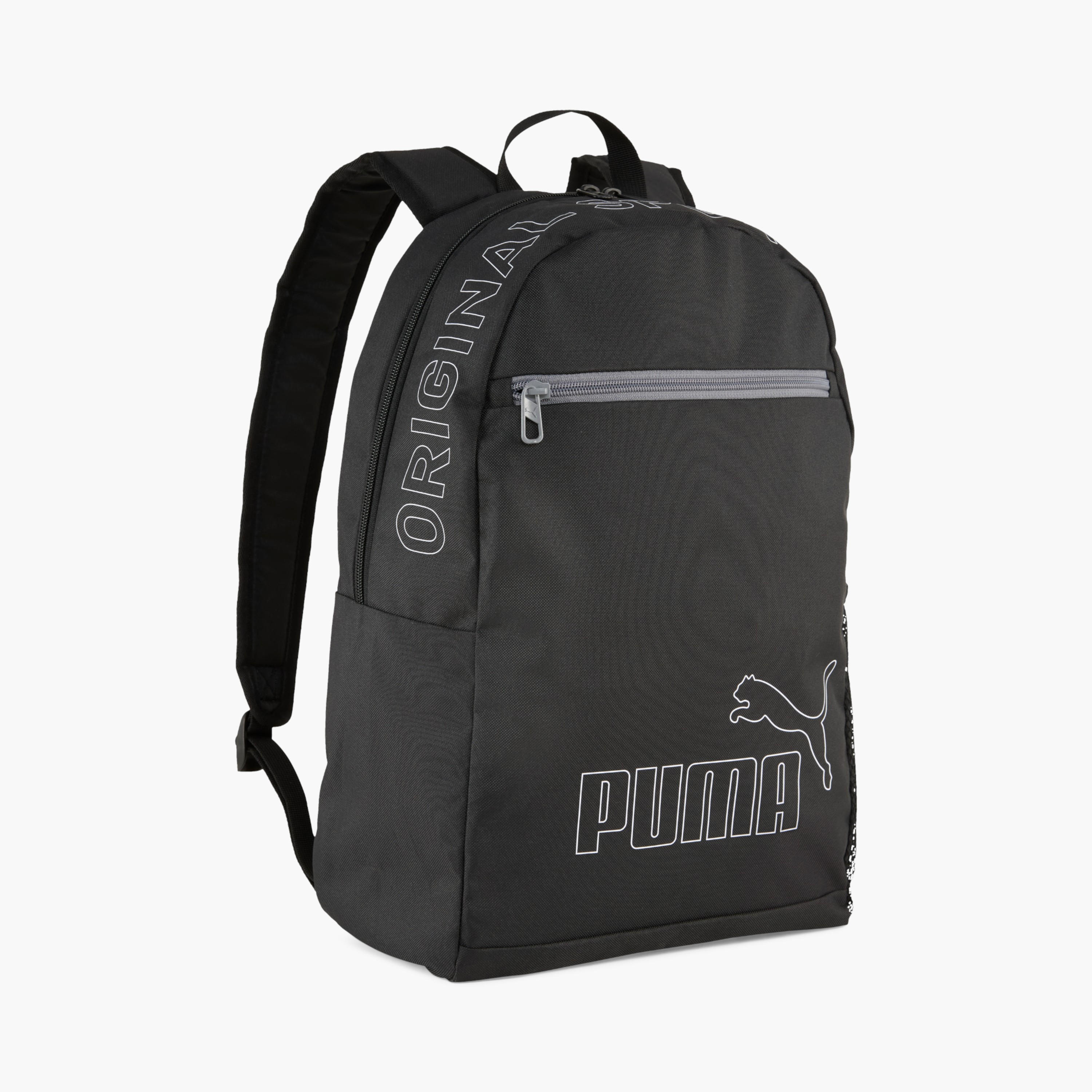 Puma Logo Print School Backpack with Adjustable Straps and Zip Closure-school-bagsandbackpacks-backpacks-image-1