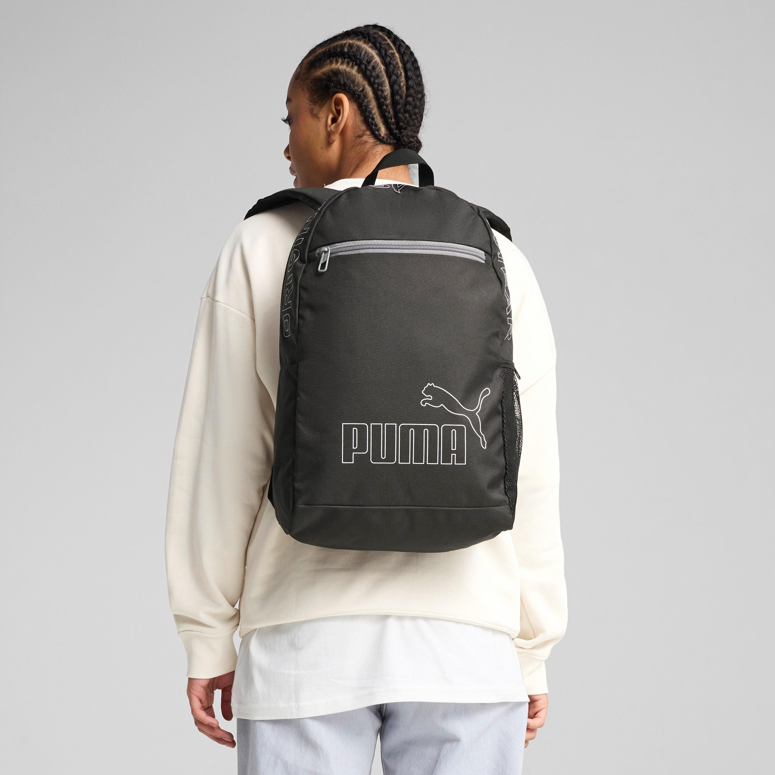 Puma Logo Print School Backpack with Adjustable Straps and Zip Closure-school-bagsandbackpacks-backpacks-image-2