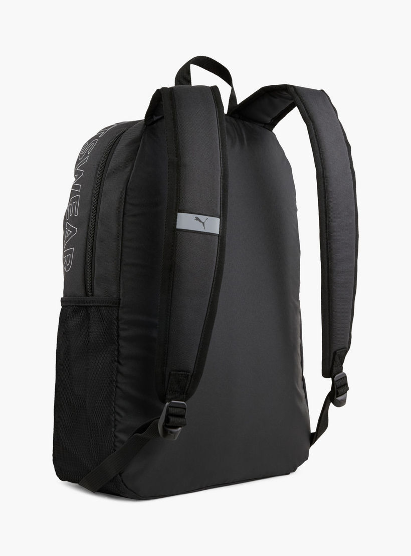 Puma Logo Print School Backpack with Adjustable Straps and Zip Closure-school-bagsandbackpacks-backpacks-image-3