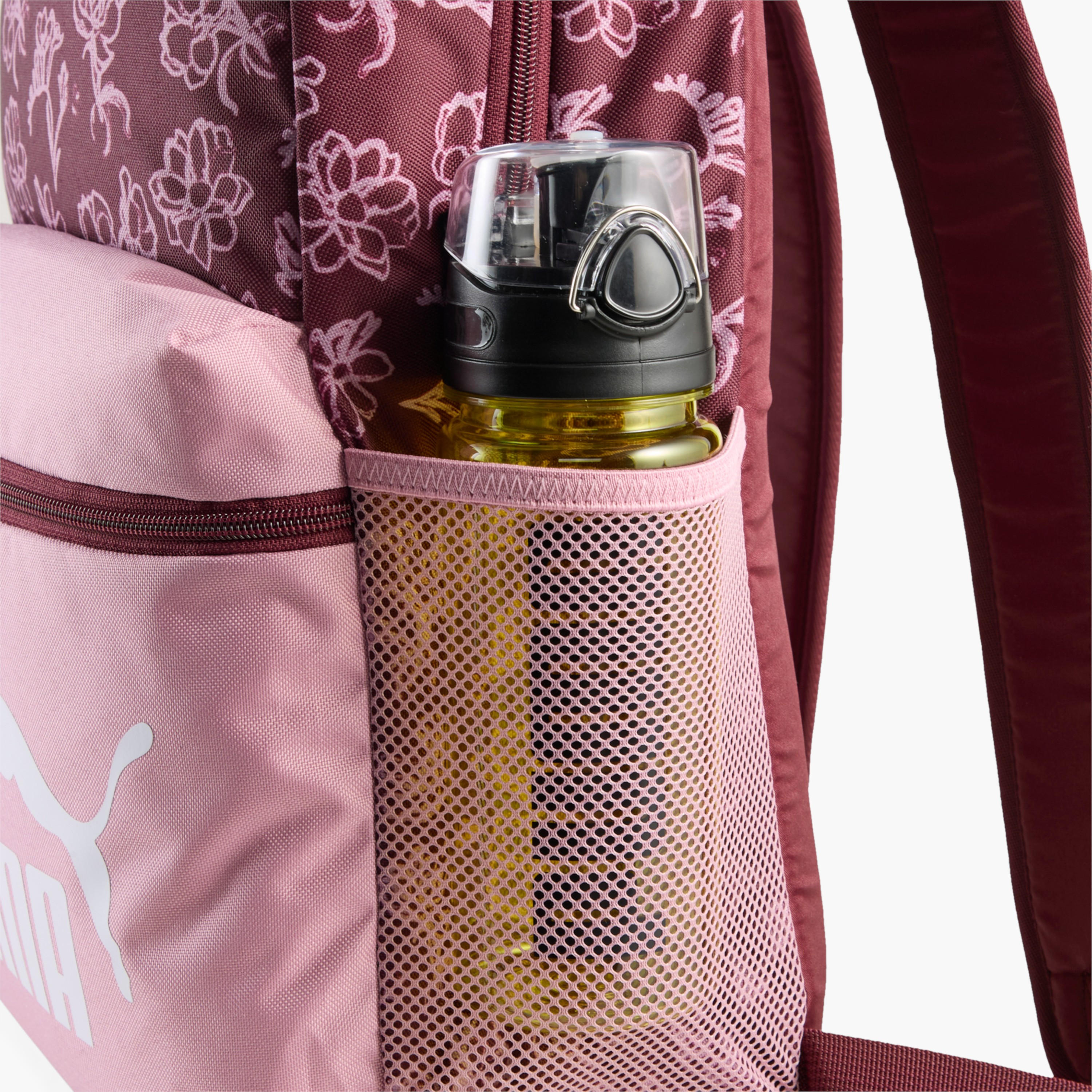 Puma Floral Print School Backpack with Adjustable Straps and Zip Closure-school-bagsandbackpacks-backpacks-image-3