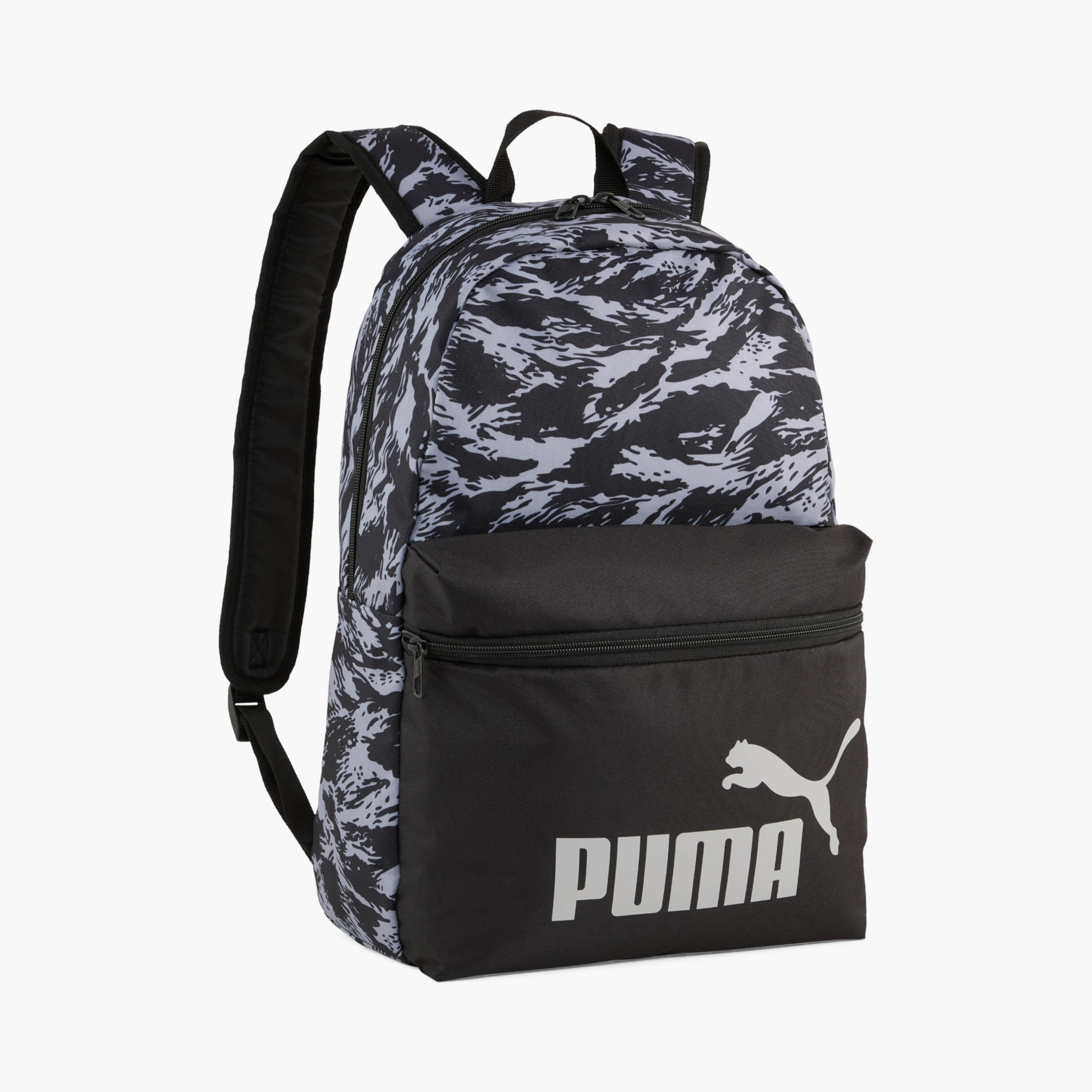 Puma Logo Print School Backpack with Adjustable Straps and Zip Closure-school-bagsandbackpacks-backpacks-image-1