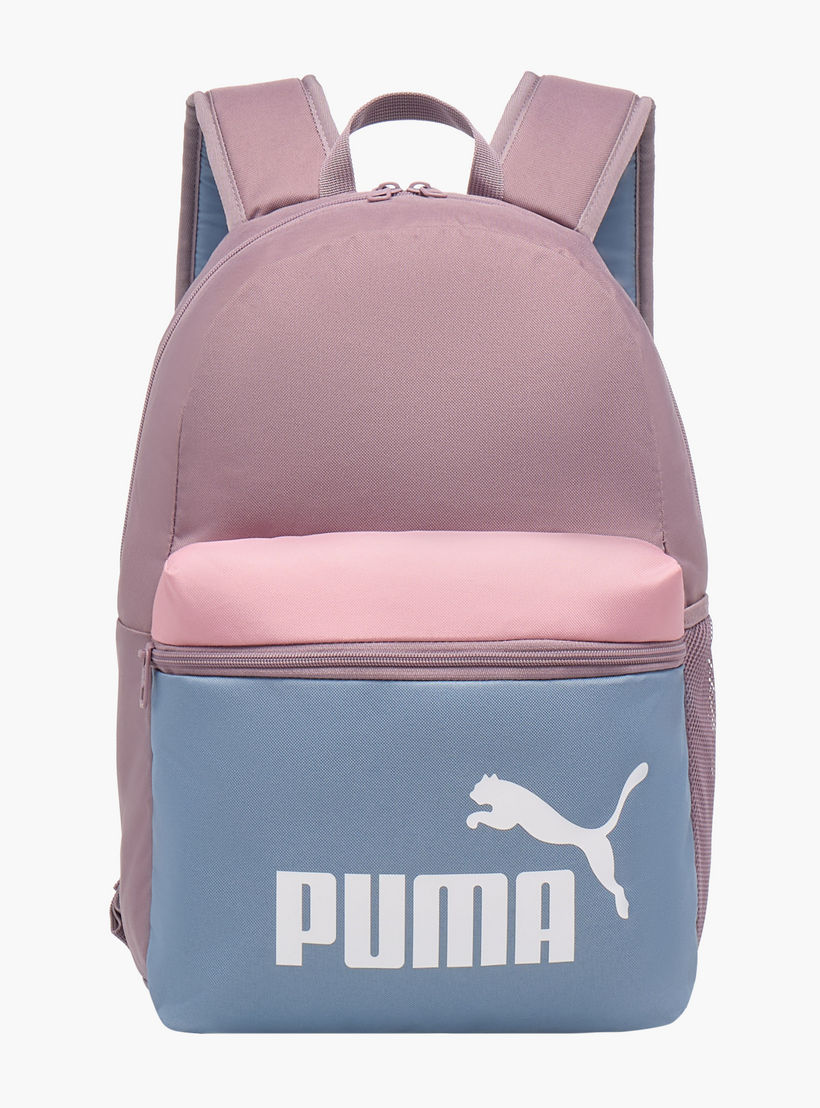 Puma Logo Print School Backpack with Adjustable Straps and Zip Closure-school-bagsandbackpacks-backpacks-image-1
