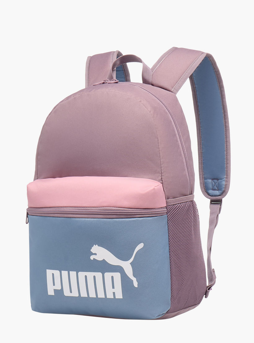Puma Logo Print School Backpack with Adjustable Straps and Zip Closure-school-bagsandbackpacks-backpacks-image-2