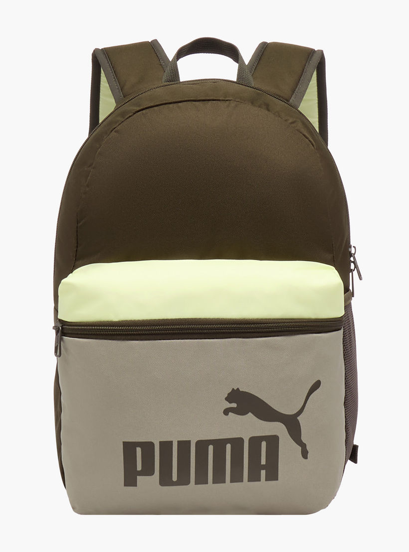 Puma Logo Print School Backpack with Adjustable Straps and Zip Closure-school-bagsandbackpacks-backpacks-image-1