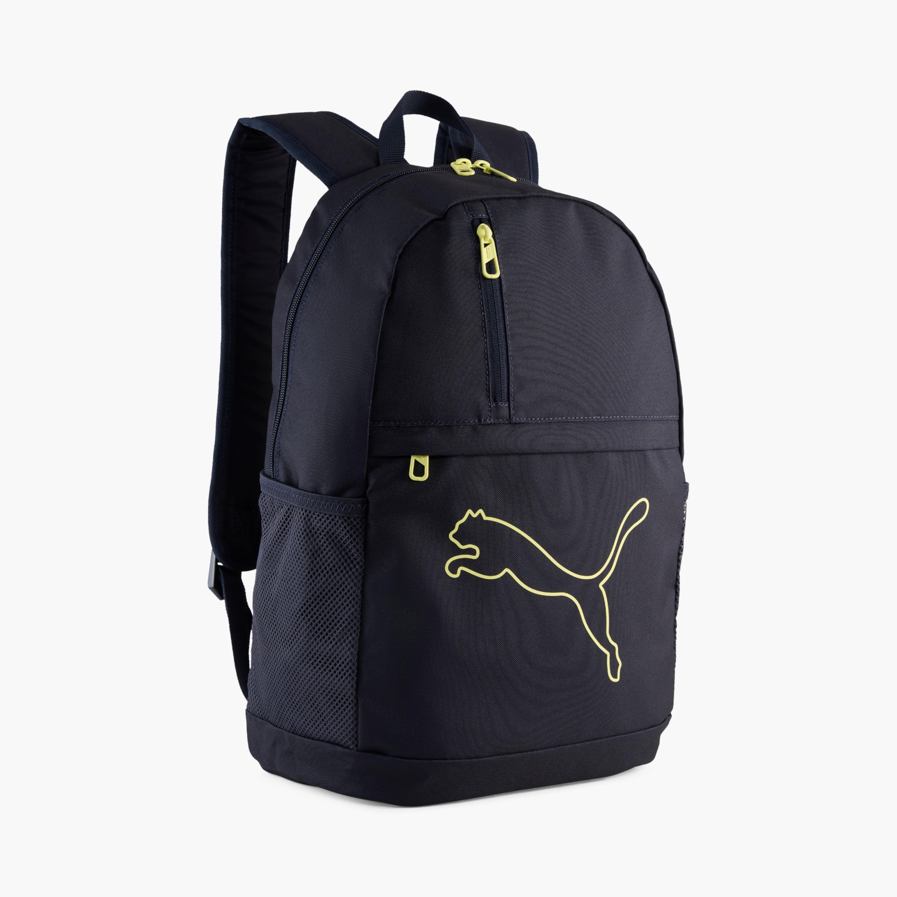 Puma Logo Print School Backpack with Adjustable Straps and Zip Closure-school-bagsandbackpacks-backpacks-image-1