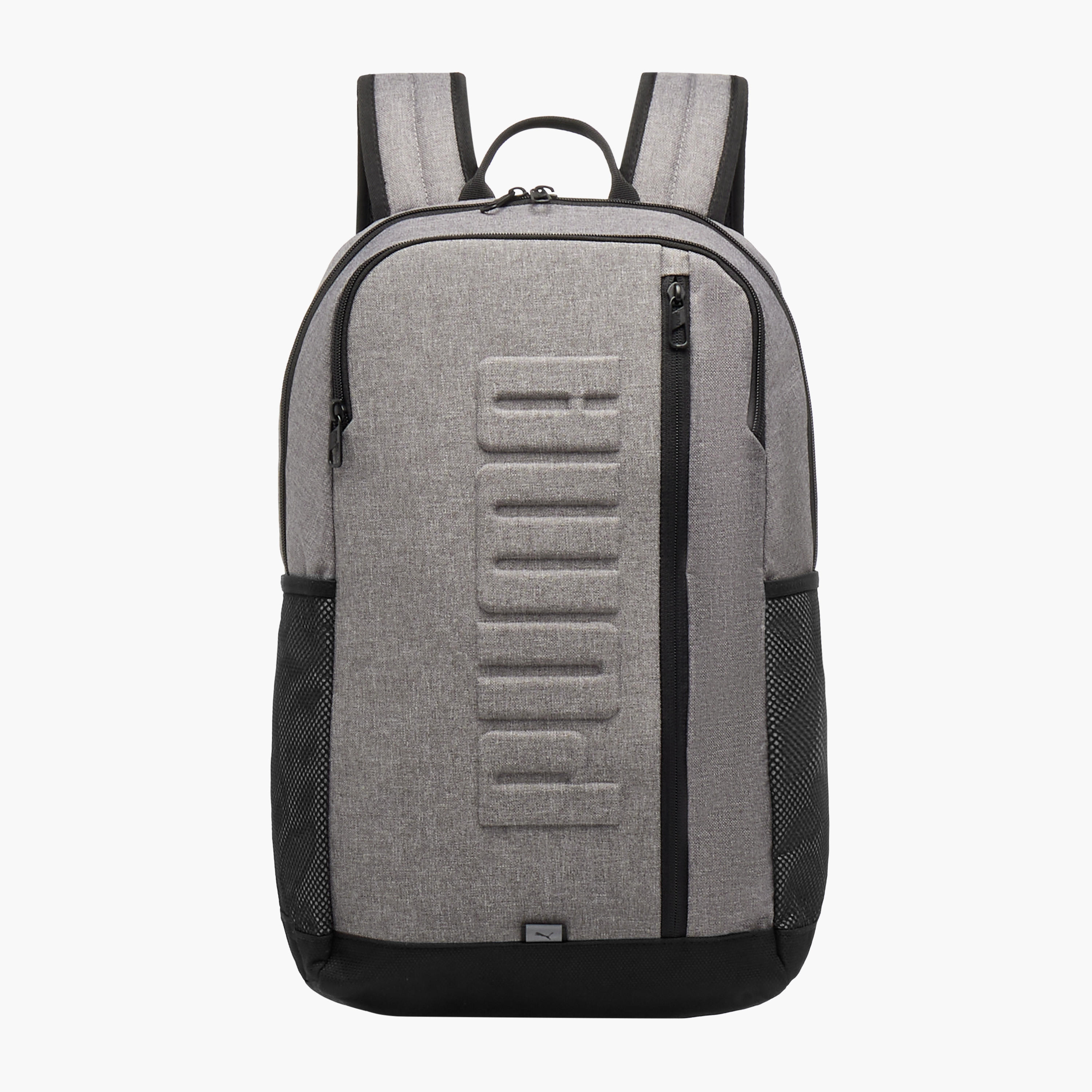 Puma Logo Embossed School Backpack with Adjustable Straps and Zip Closure-school-bagsandbackpacks-backpacks-image-1
