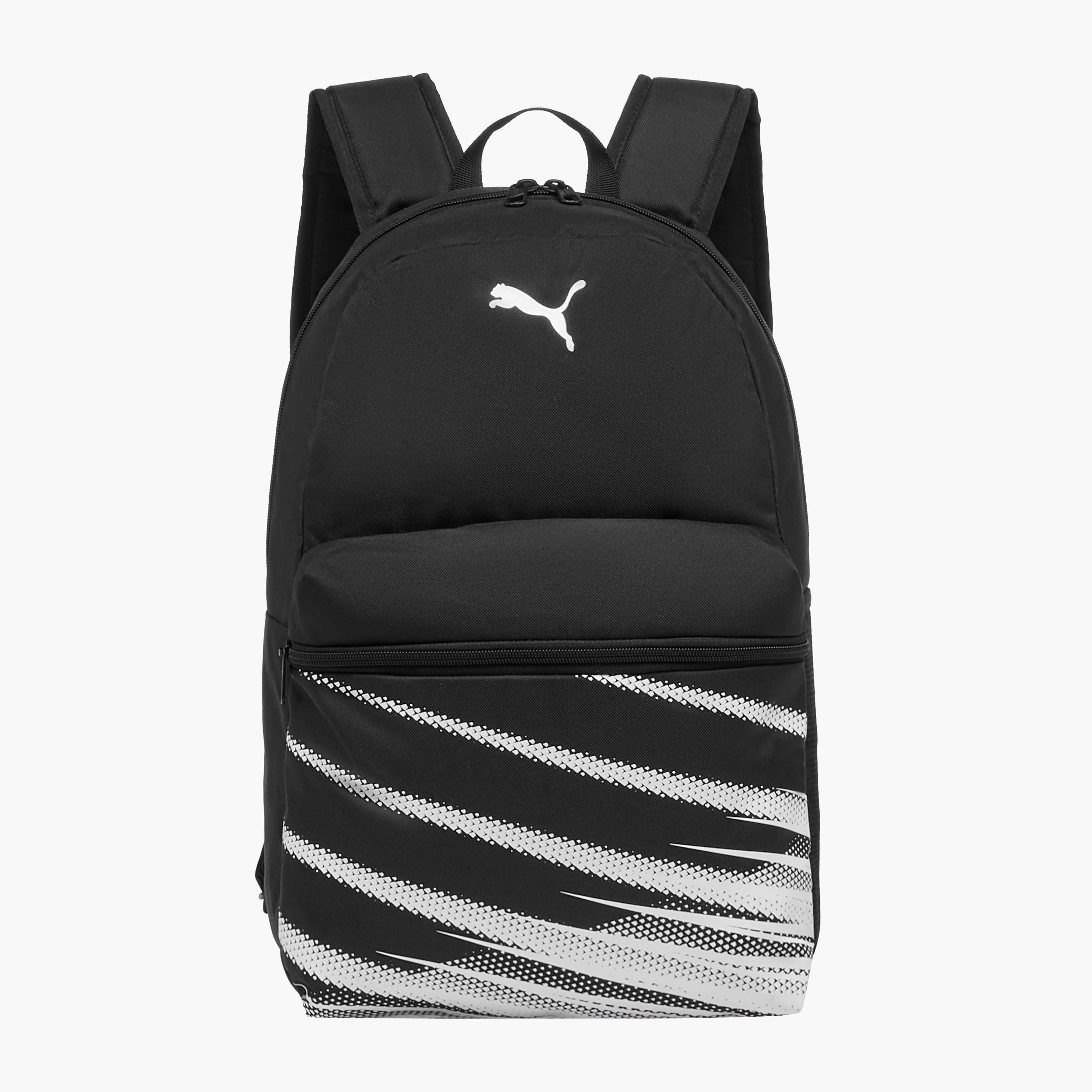 Puma Logo Print School Backpack with Adjustable Straps and Zip Closure-school-bagsandbackpacks-backpacks-image-1