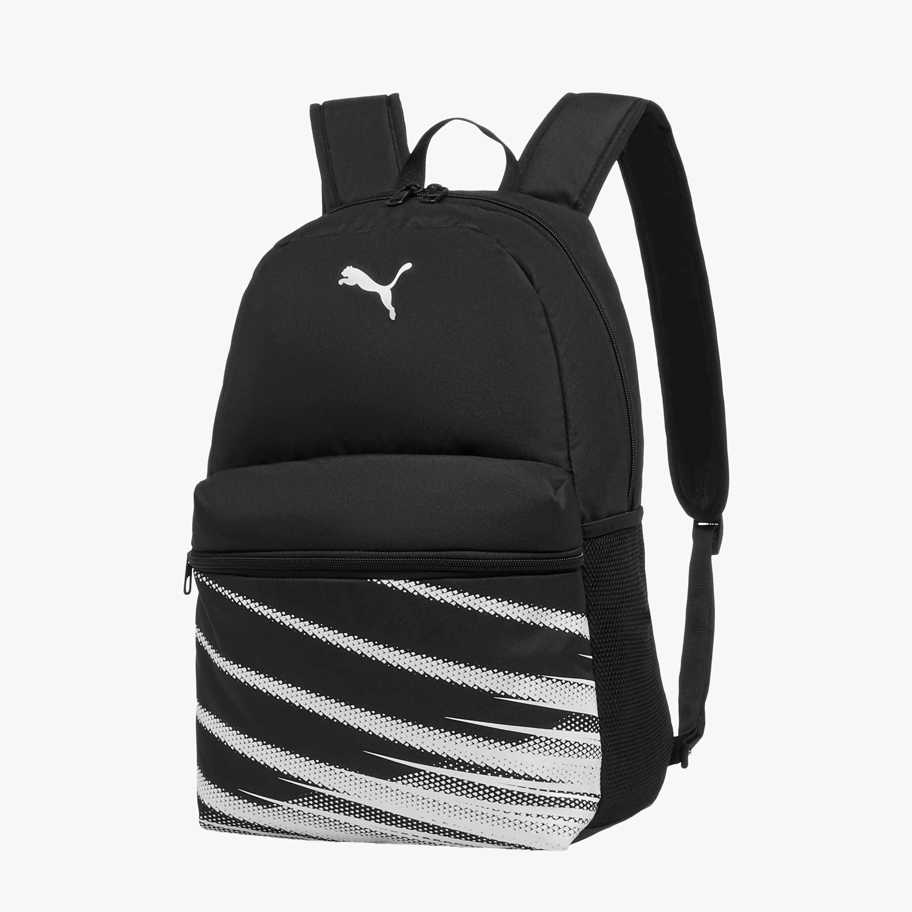 Puma Logo Print School Backpack with Adjustable Straps and Zip Closure-school-bagsandbackpacks-backpacks-image-2