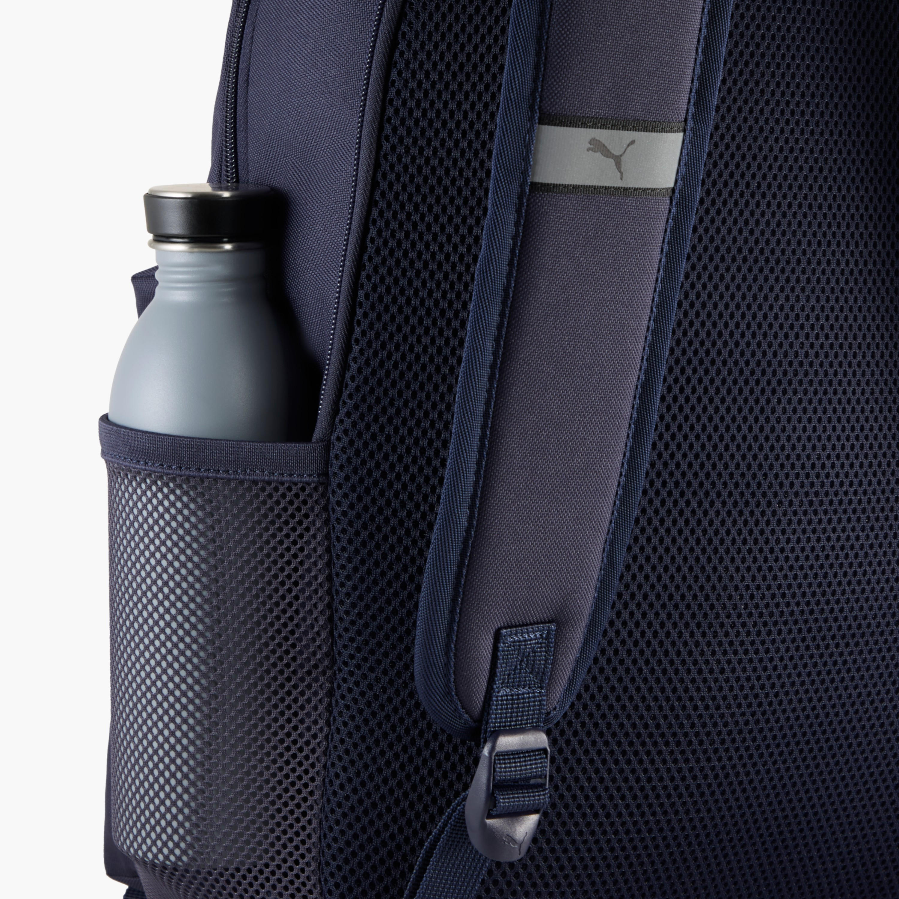 Puma Logo Print School Backpack with Adjustable Shoulder Straps and Zip Closure-school-bagsandbackpacks-backpacks-image-3