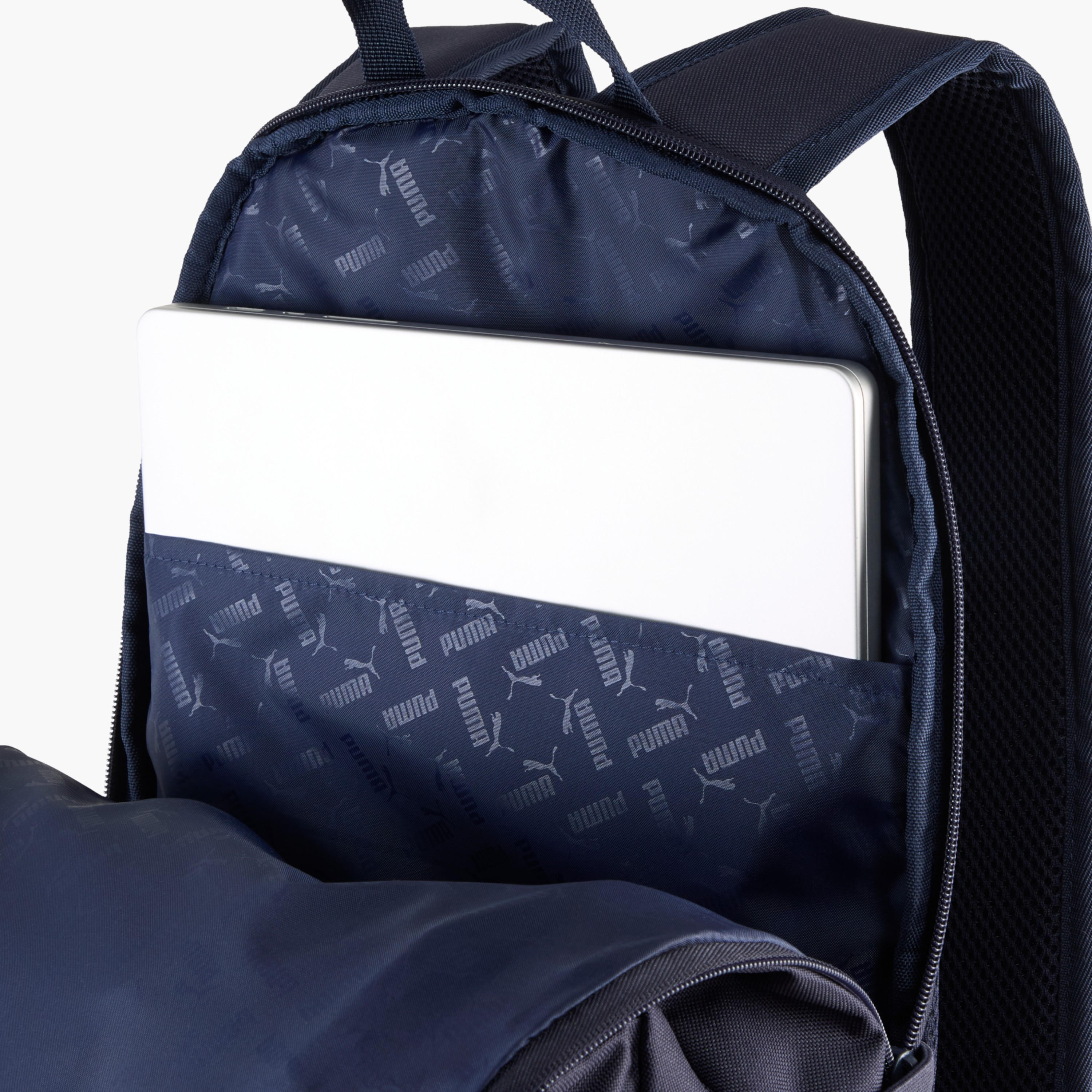Puma Logo Print School Backpack with Adjustable Shoulder Straps and Zip Closure-school-bagsandbackpacks-backpacks-image-5