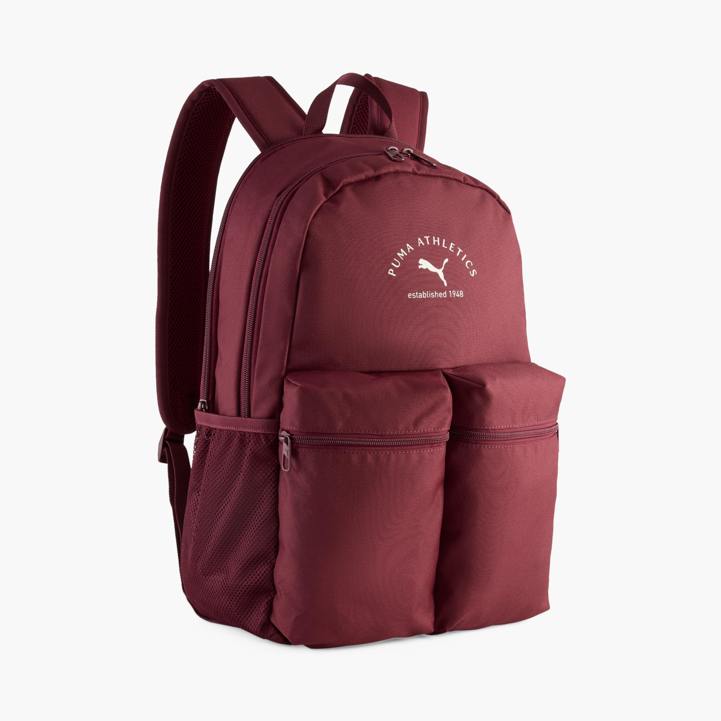 Puma Logo Print School Backpack with Adjustable Shoulder Straps and Zip Closure-school-bagsandbackpacks-backpacks-image-1