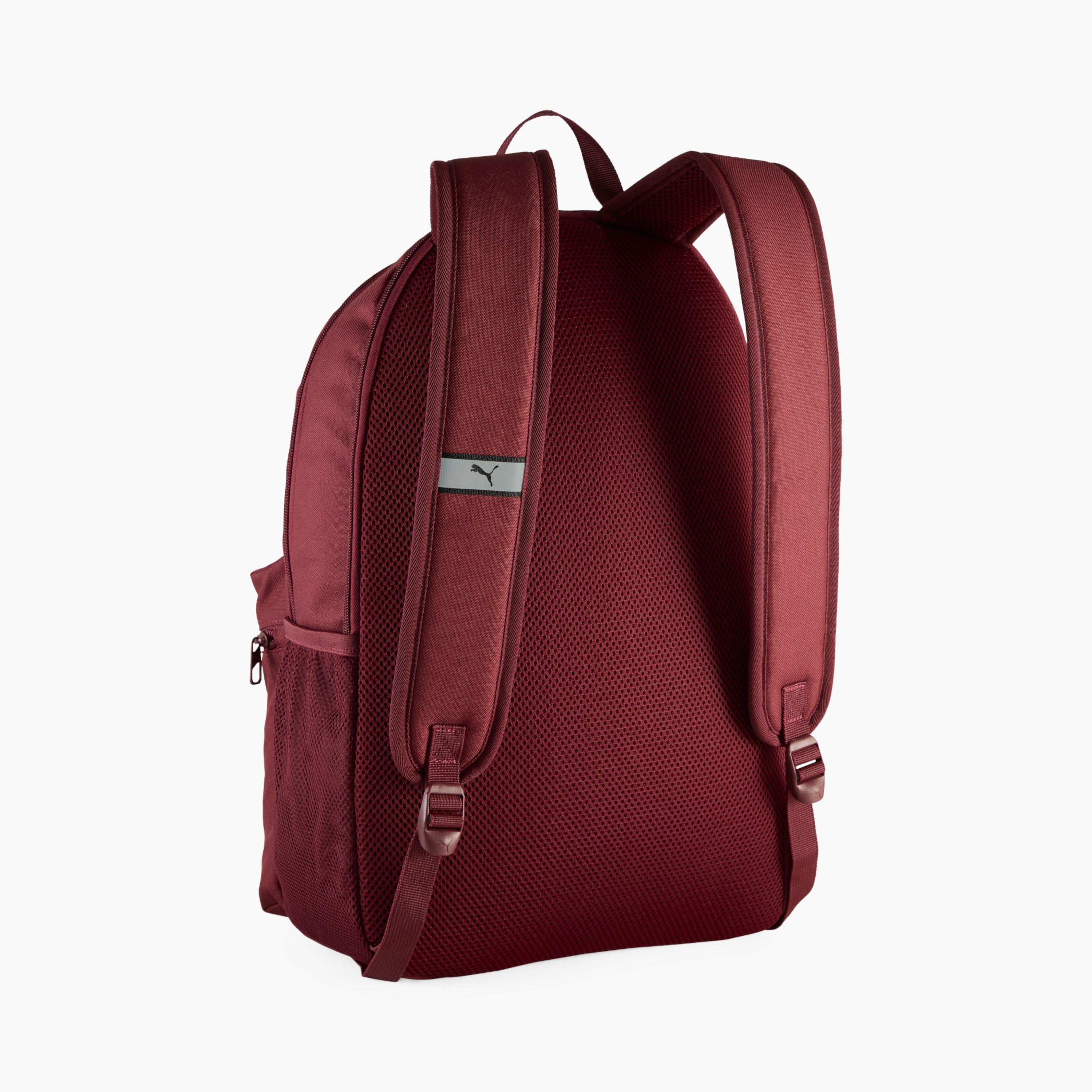 Puma Logo Print School Backpack with Adjustable Shoulder Straps and Zip Closure-school-bagsandbackpacks-backpacks-image-2