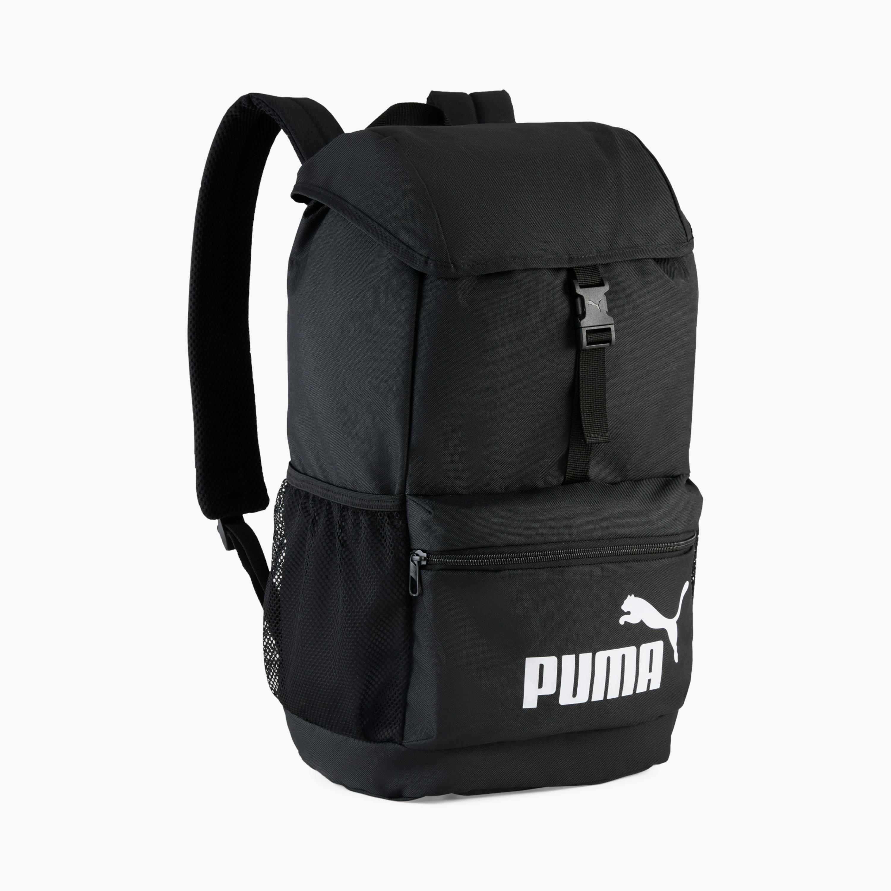 Puma Logo Print School Backpack with Adjustable Shoulder Straps and Side Release Buckle Closure-school-bagsandbackpacks-backpacks-image-1