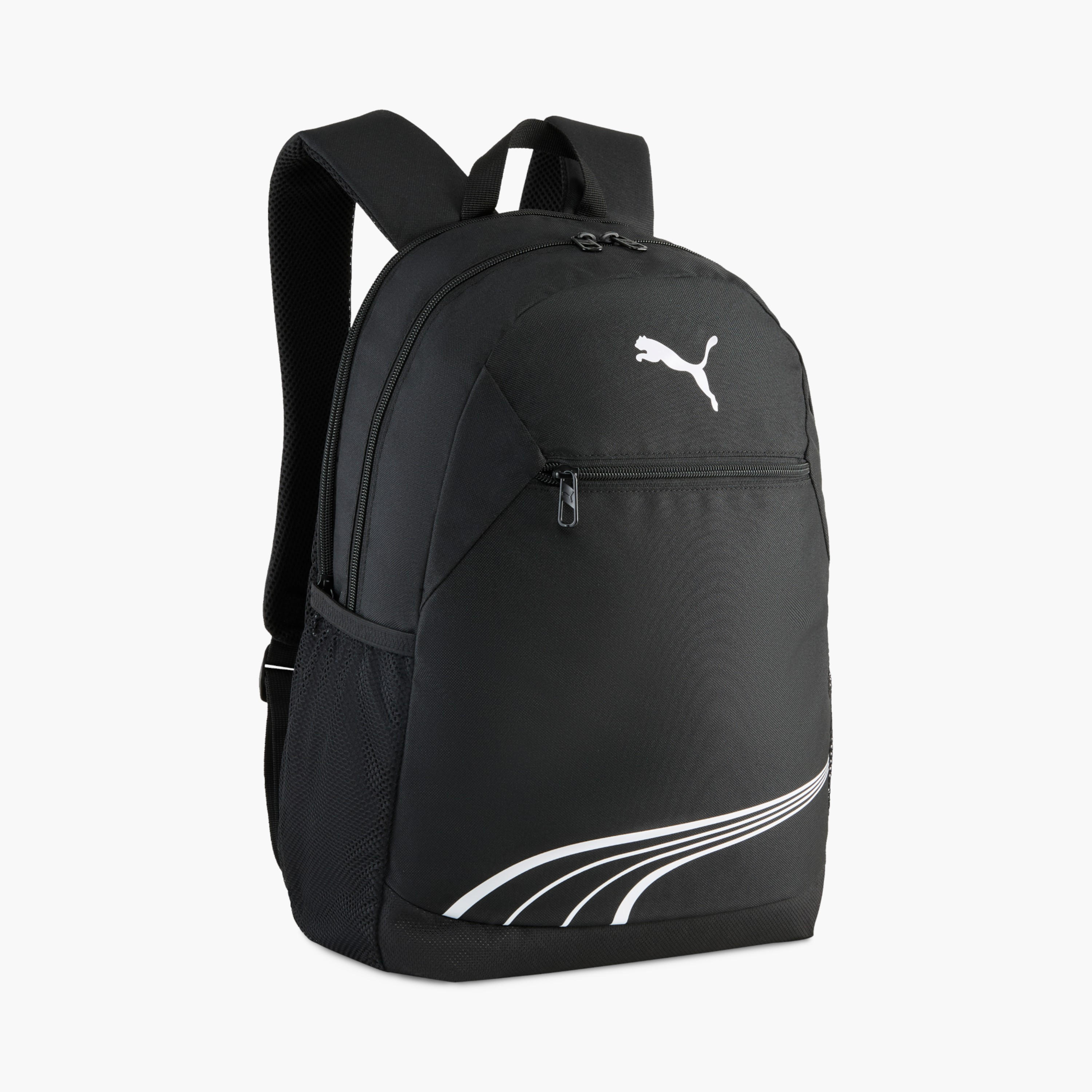 Puma Logo Print School Backpack with Adjustable Shoulder Straps and Zip Closure-school-bagsandbackpacks-backpacks-image-1
