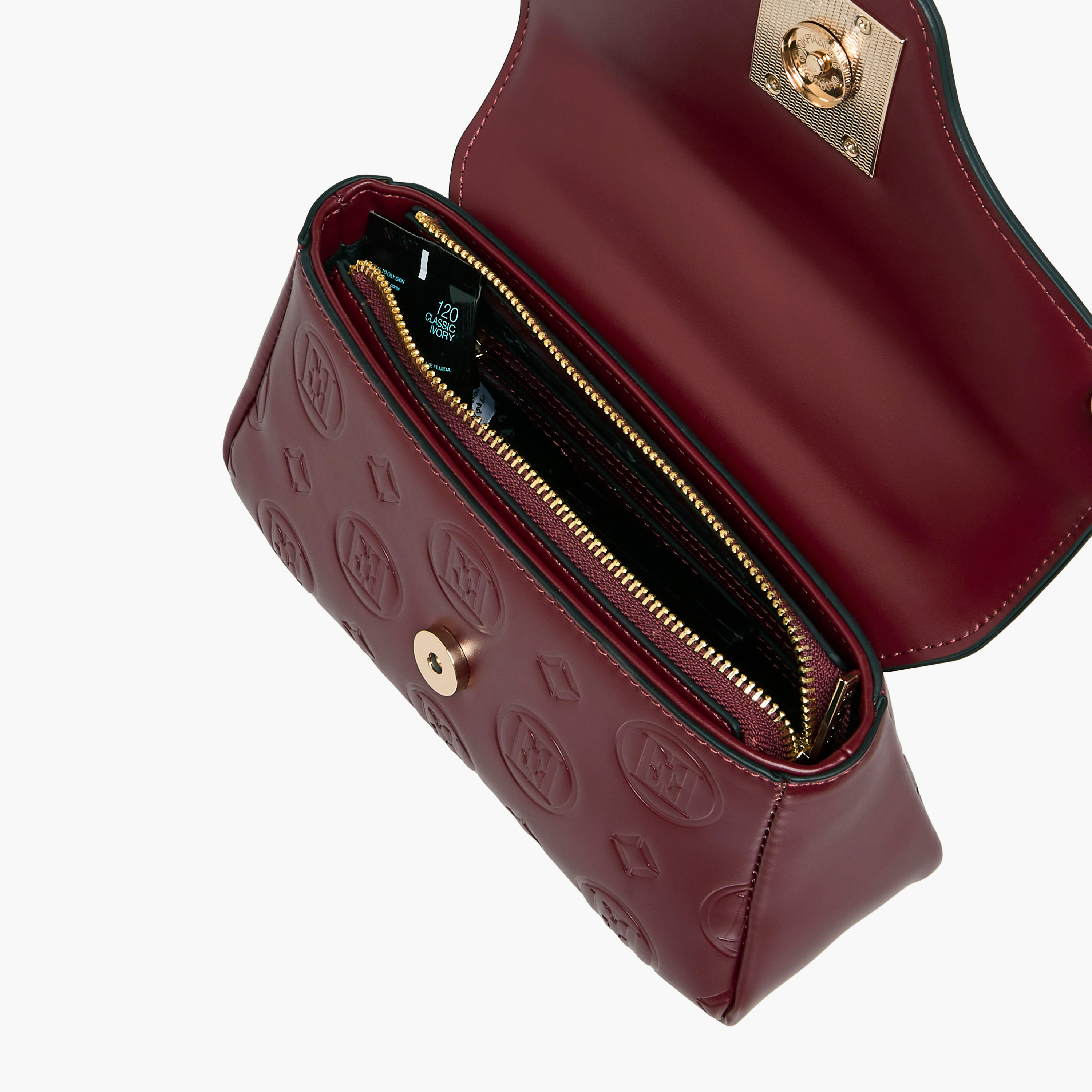 Elle Monogram Embossed Satchel Bag with Detachable Strap and Flap Closure-women-bagsandwallets-handbags-image-7