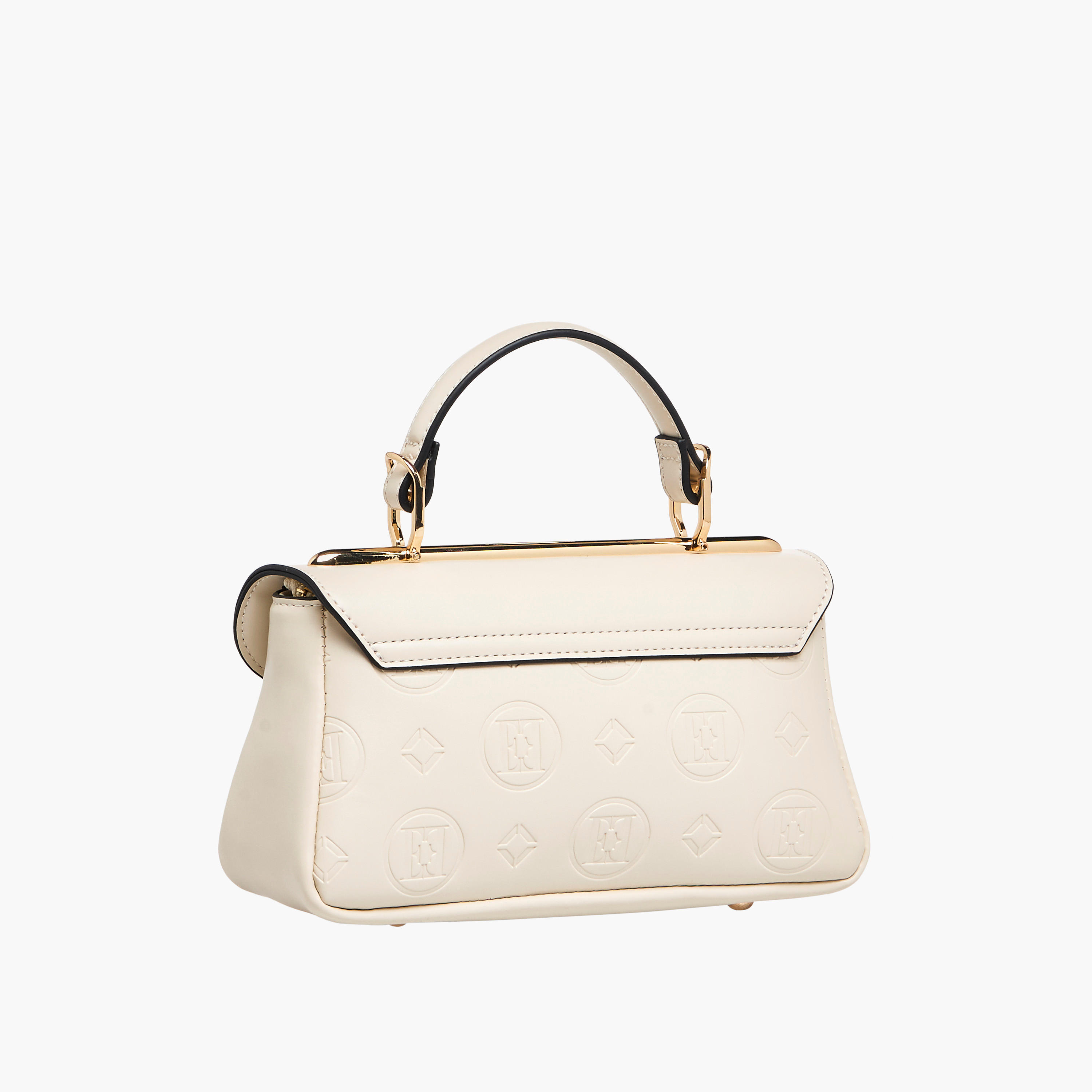 Elle Monogram Embossed Satchel Bag with Detachable Strap and Flap Closure-women-bagsandwallets-handbags-image-3