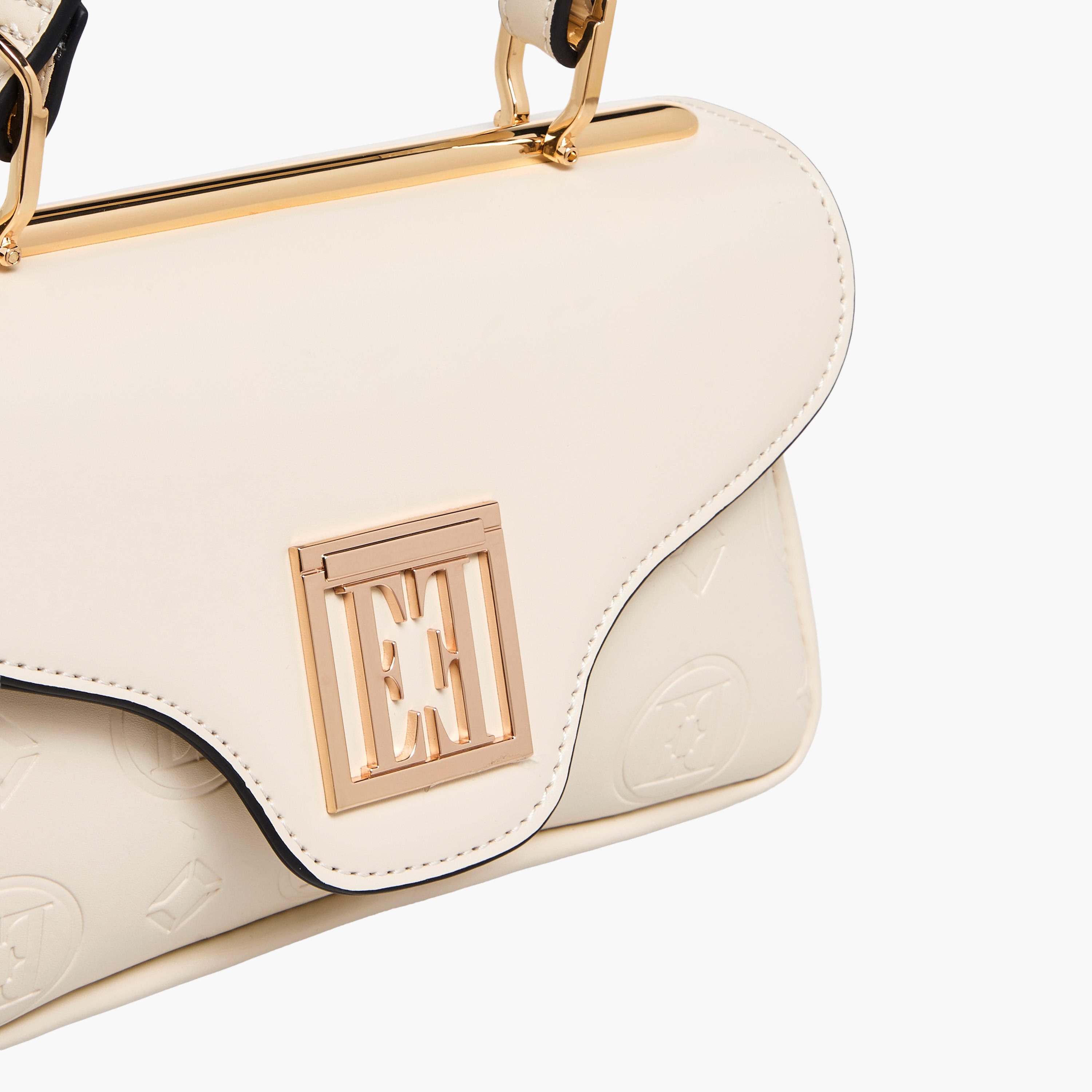 Elle Monogram Embossed Satchel Bag with Detachable Strap and Flap Closure-women-bagsandwallets-handbags-image-4