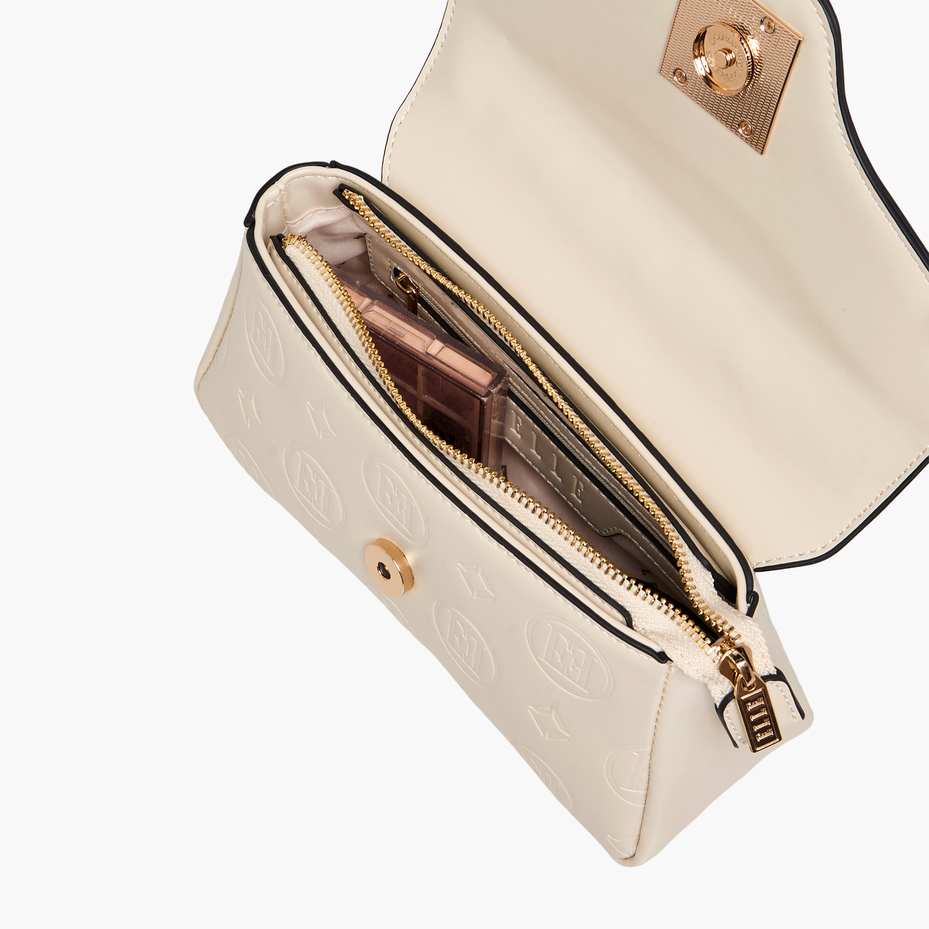 Elle Monogram Embossed Satchel Bag with Detachable Strap and Flap Closure-women-bagsandwallets-handbags-image-7