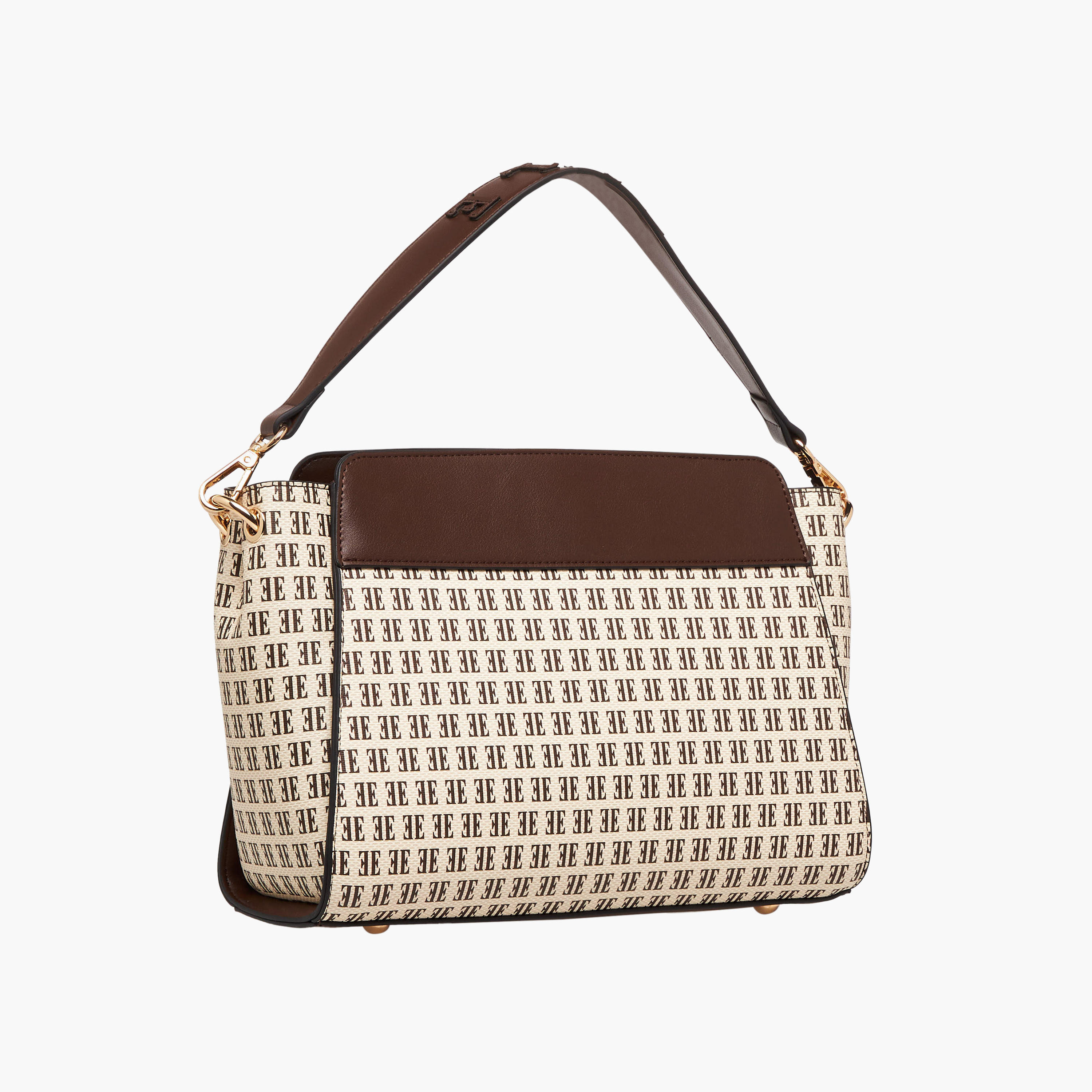 شنطة كتف بطبعات مونوجرام وحزام قابل للفصل من إيل-women-bagsandwallets-handbags-image-5
