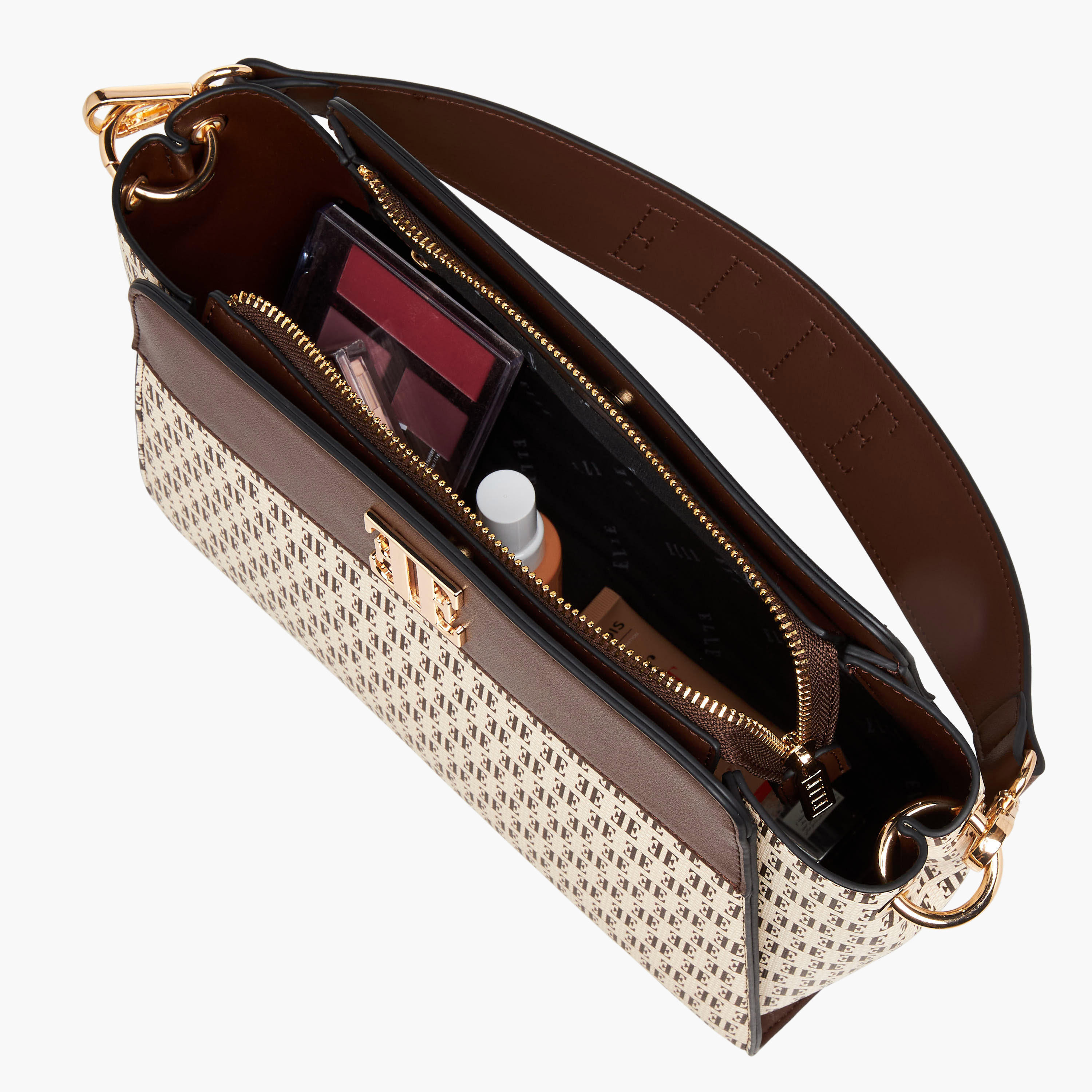 شنطة كتف بطبعات مونوجرام وحزام قابل للفصل من إيل-women-bagsandwallets-handbags-image-9
