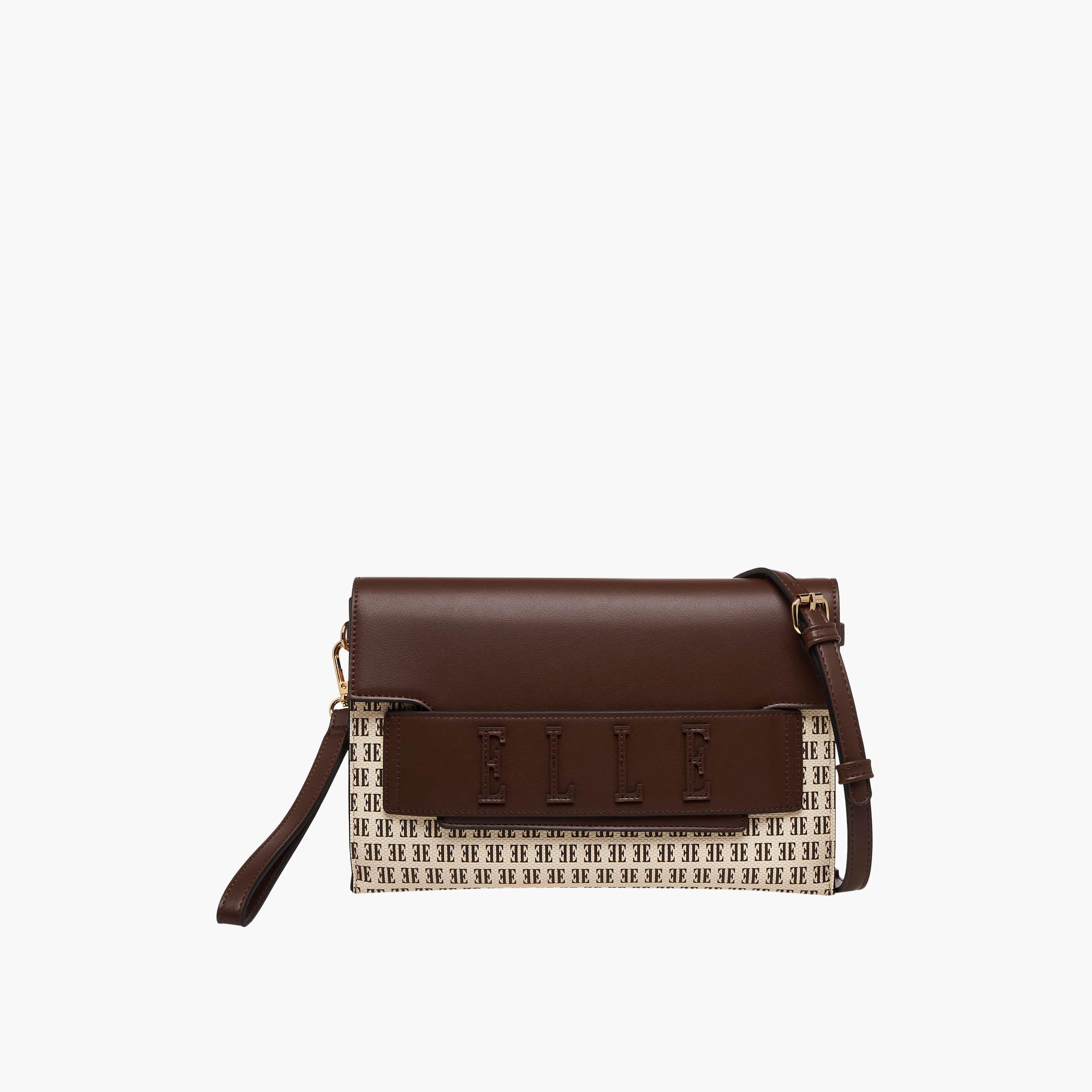 Elle Monogram Print Crossbody Bag with Detachable Strap-women-bagsandwallets-handbags-image-1