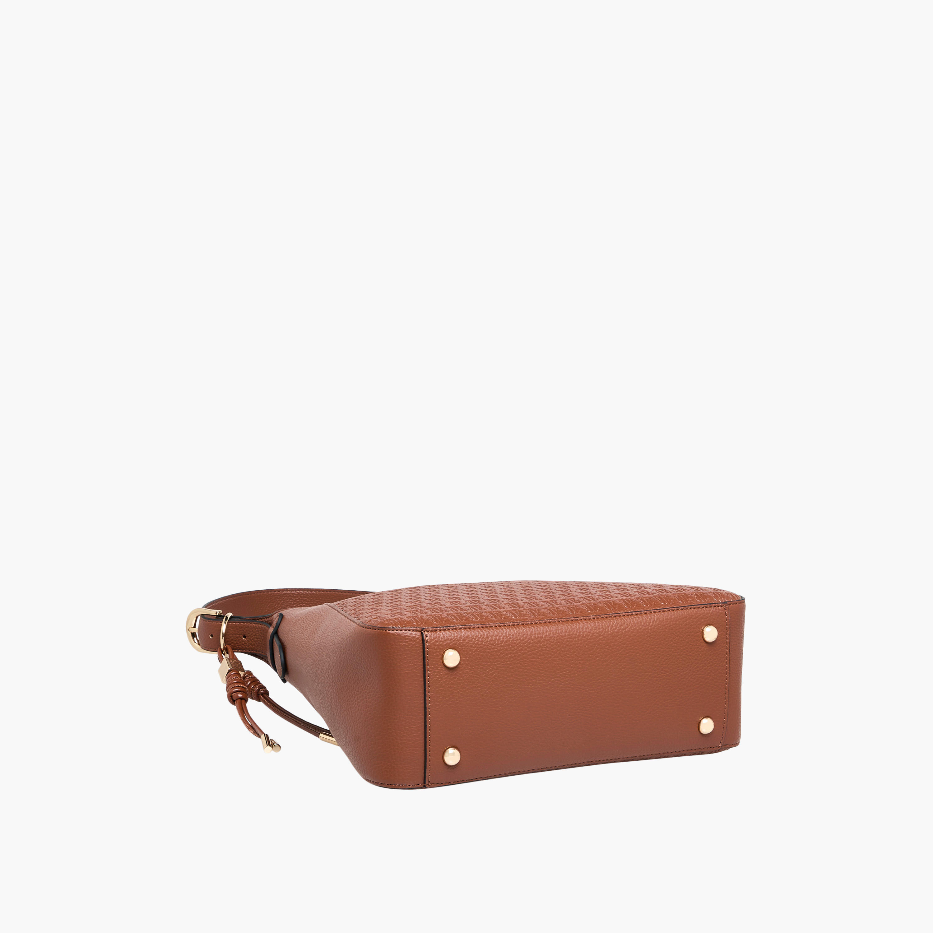 Elle Monogram Embossed Shoulder Bag with Adjustable Strap and Zip Closure-women-bagsandwallets-handbags-image-6