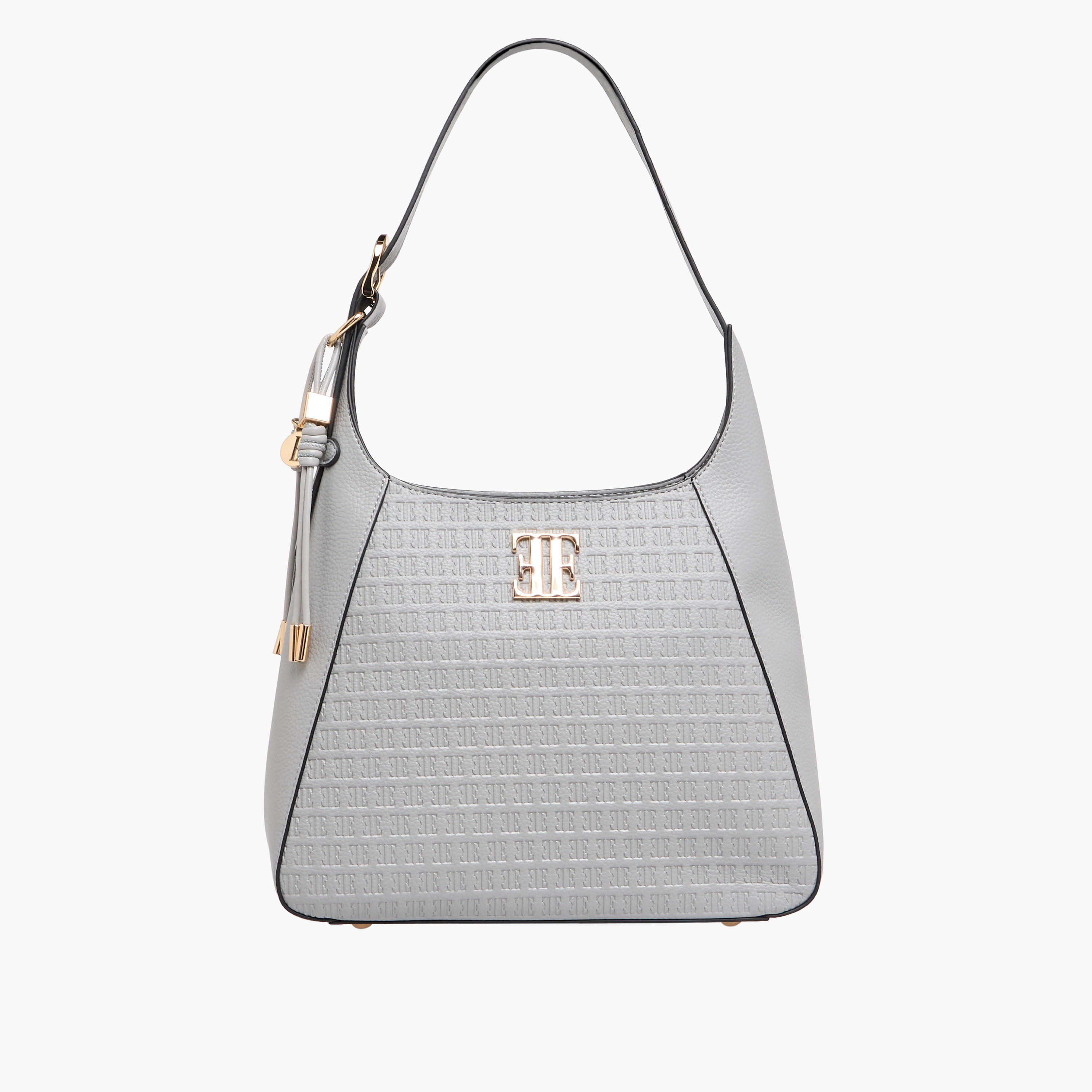 شنطة كتف بحزام قابل للتعديل وسحاب إغلاق ونقوش مونوجرام من إيل-women-bagsandwallets-handbags-image-1