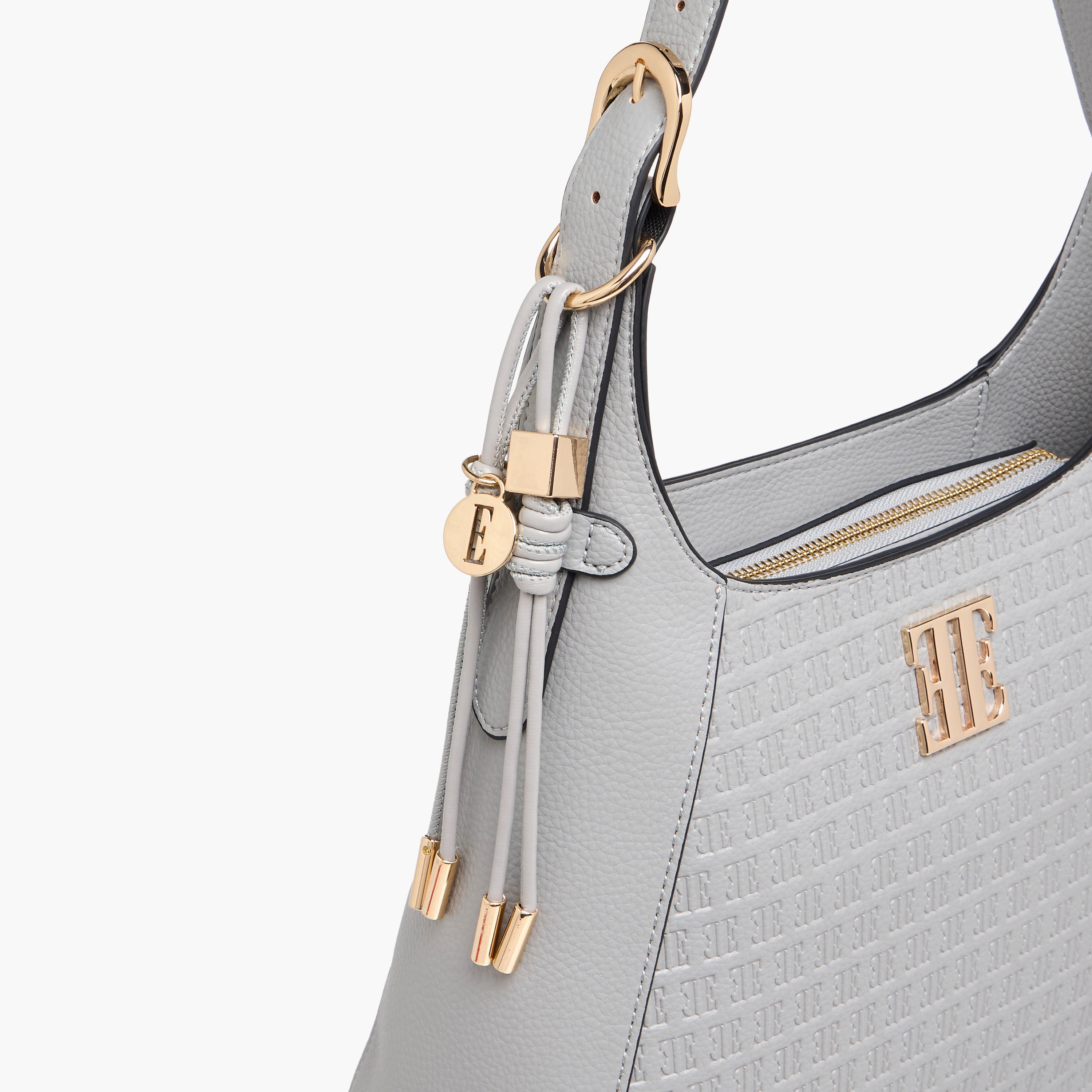 شنطة كتف بحزام قابل للتعديل وسحاب إغلاق ونقوش مونوجرام من إيل-women-bagsandwallets-handbags-image-5