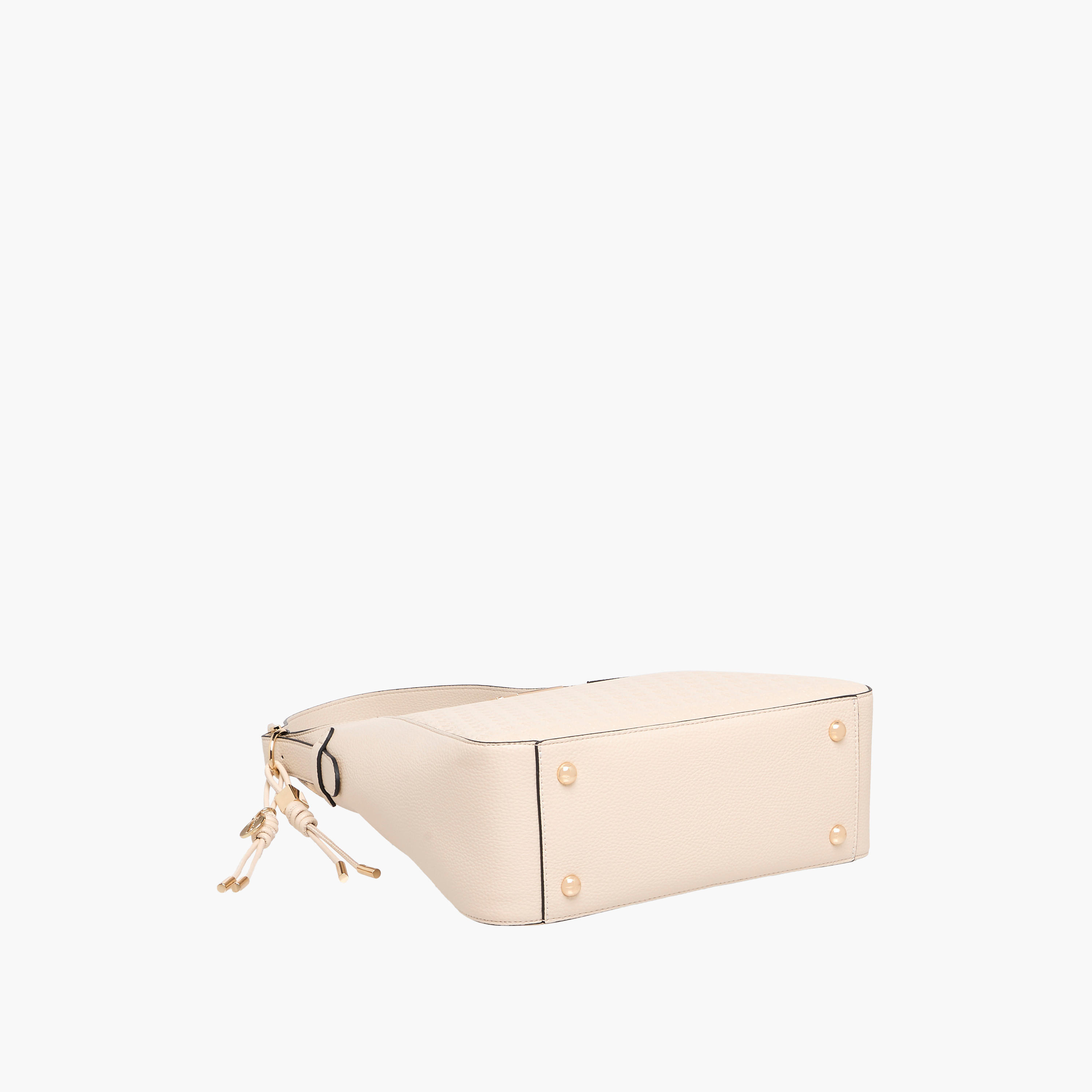 Elle Monogram Embossed Shoulder Bag with Adjustable Strap and Zip Closure-women-bagsandwallets-handbags-image-6