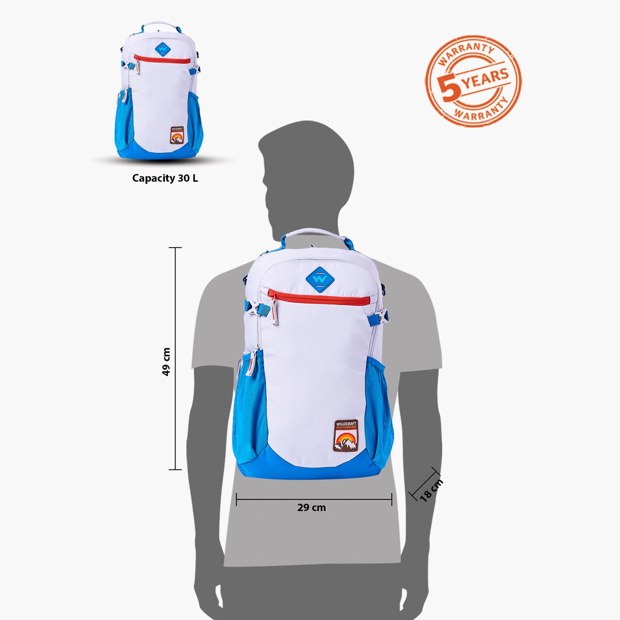 Wildcraft Colourblock Backpack with Adjustable Shoulder Straps - 18x29x49 cms-school-bagsandbackpacks-backpacks-image-13