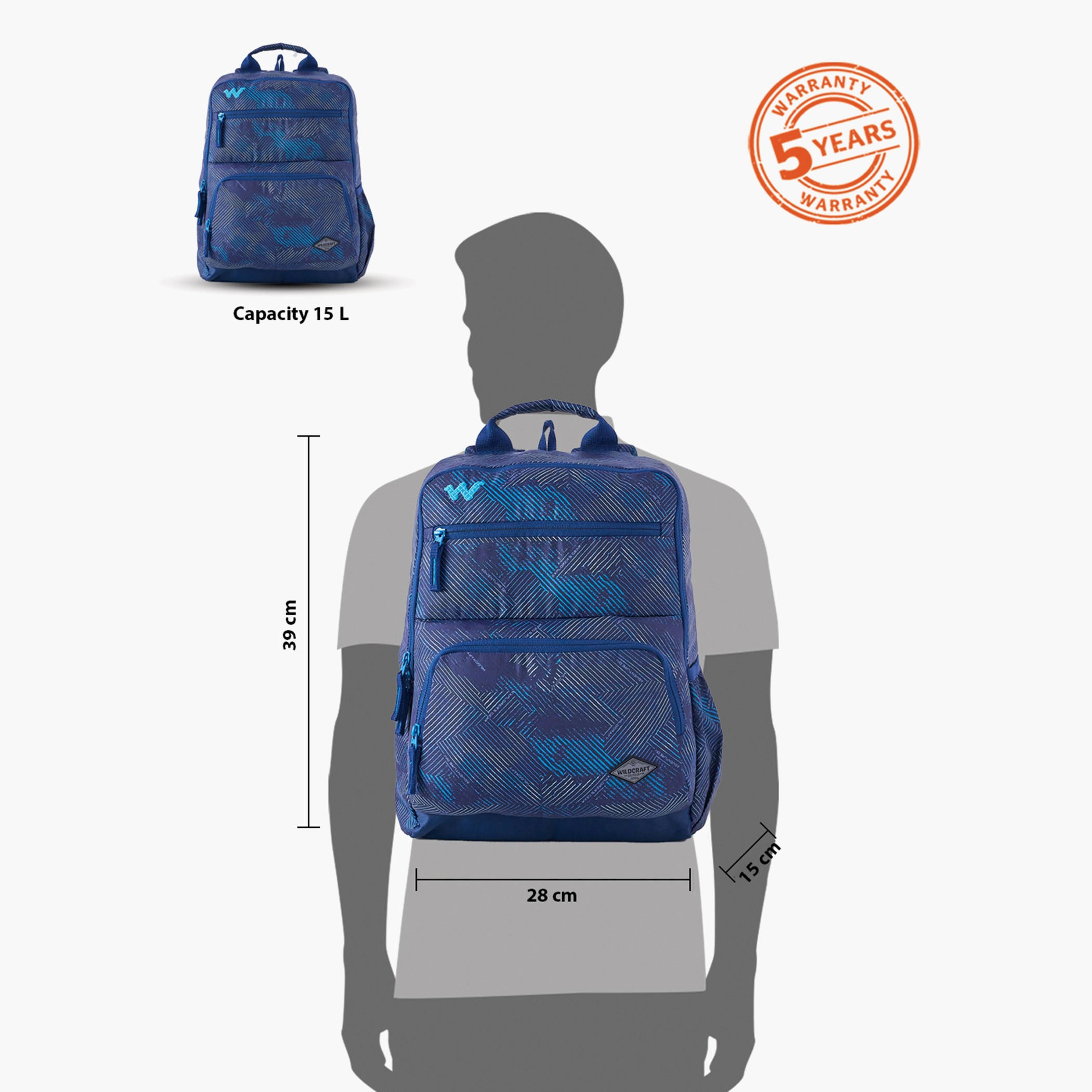 شنطة ظهر بطبعات بحمالات كتف قابلة للتعديل وسحاب إغلاق من وايلدكرافت - 15x28x39 سم-school-bagsandbackpacks-backpacks-image-12
