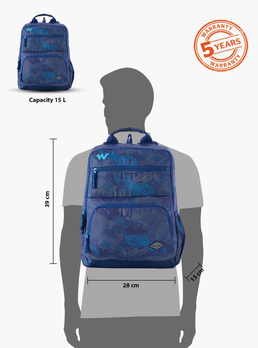 شنطة ظهر بطبعات بحمالات كتف قابلة للتعديل وسحاب إغلاق من وايلدكرافت - 15x28x39 سم-school-bagsandbackpacks-backpacks-image-12