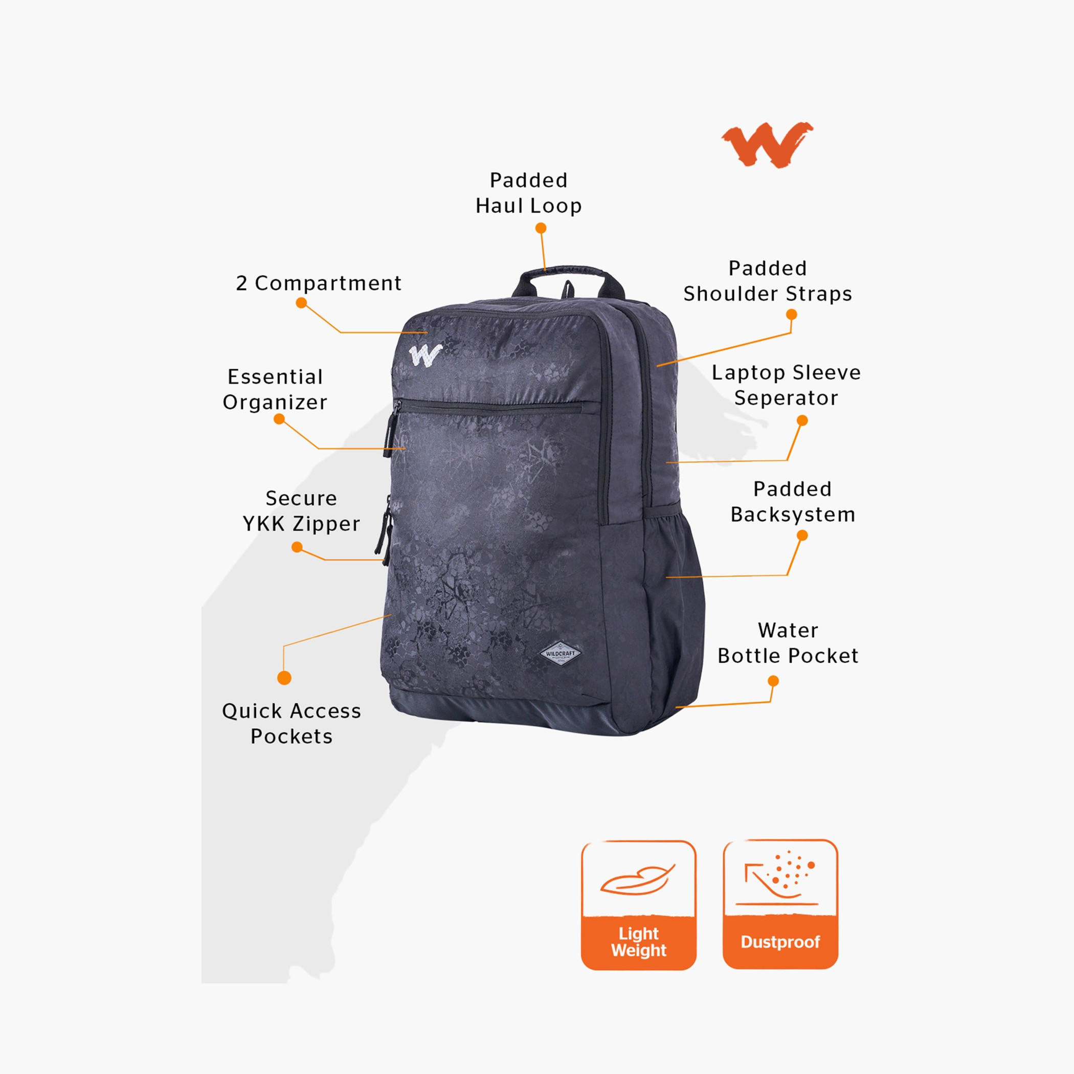Wildcraft Printed Backpack with Adjustable Shoulder Straps - 23x32x46 cms-school-bagsandbackpacks-backpacks-image-2