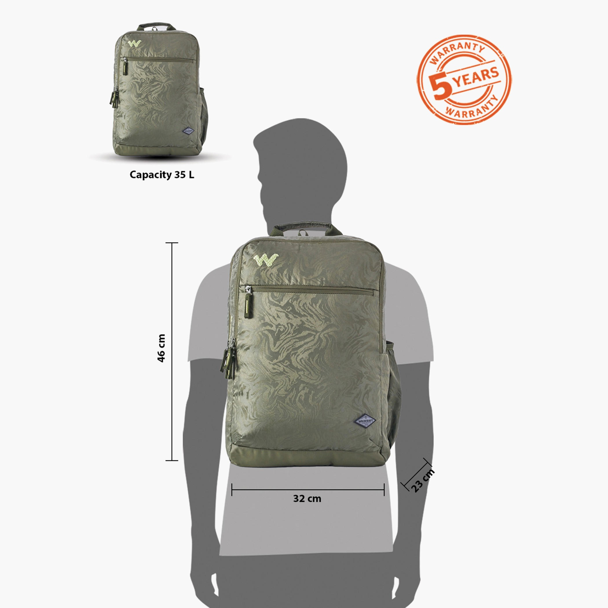 Wildcraft Printed Laptop Backpack with Adjustable Shoulder Straps - 23x32x46 cms-school-bagsandbackpacks-backpacks-image-13