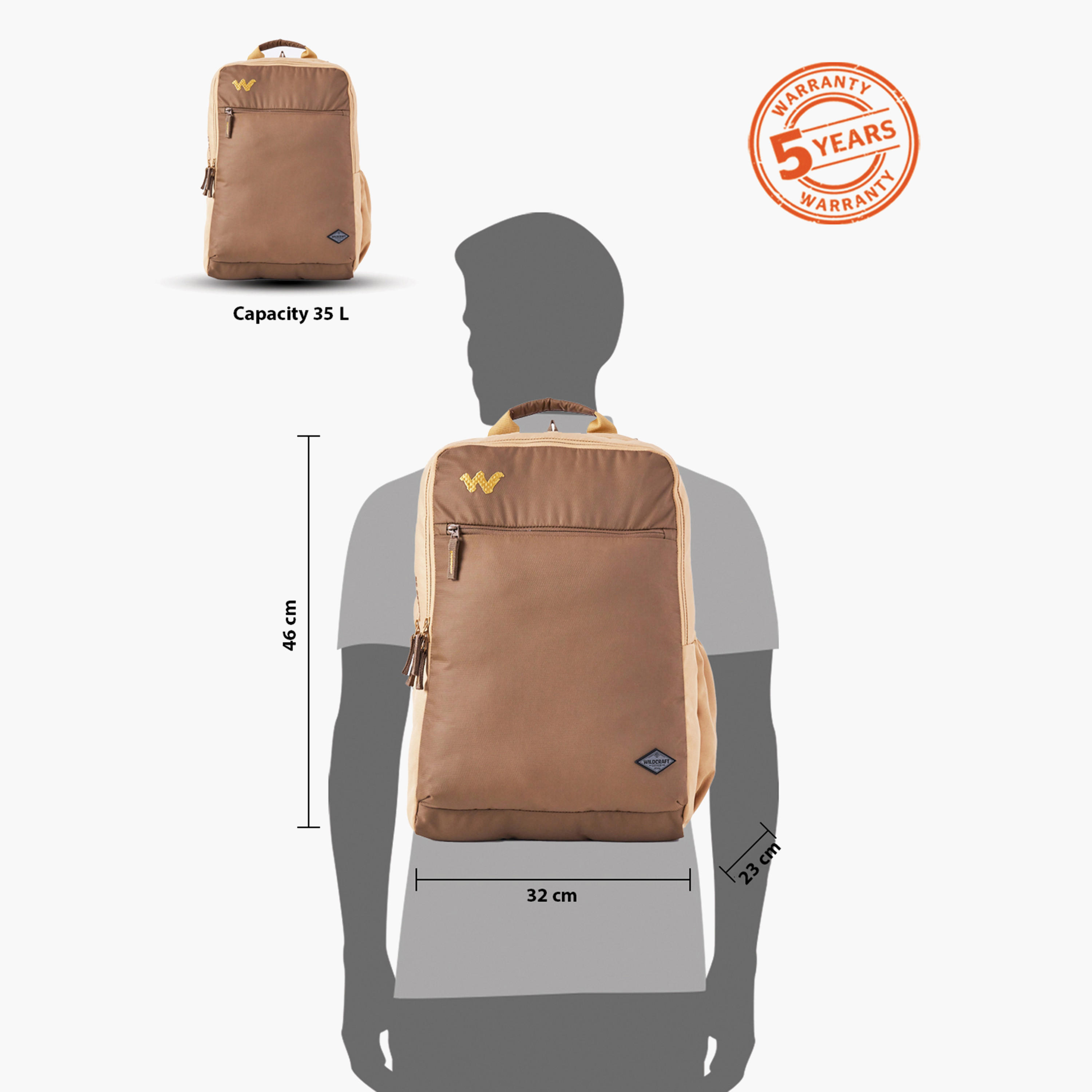 Wildcraft Colourblock Backpack with Padded Shoulder Straps - 23x32x46 cms-school-bagsandbackpacks-backpacks-image-13