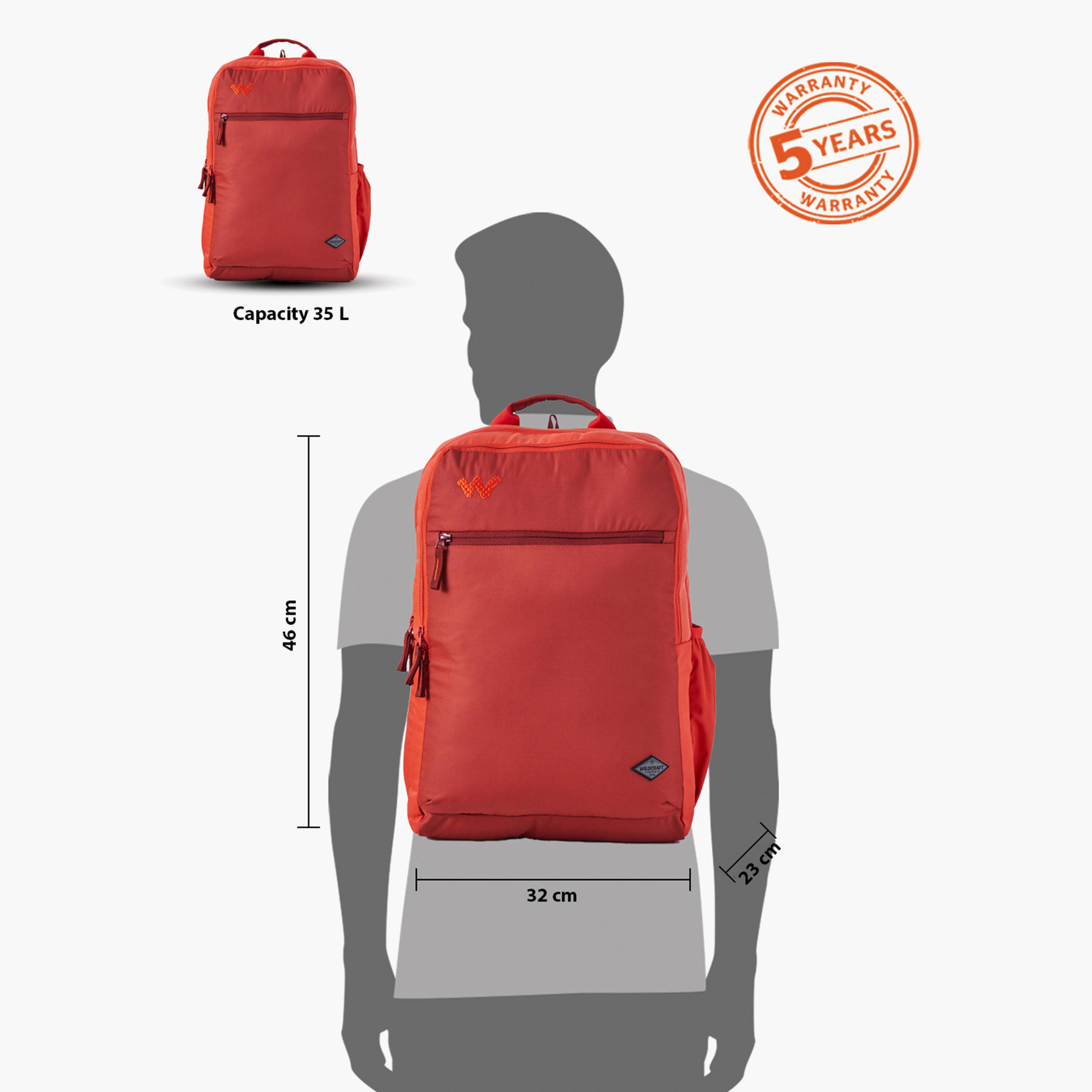 Wildcraft Solid School Backpack with Adjustable Shoulder Straps - 23x32x46 cms-school-bagsandbackpacks-backpacks-image-13