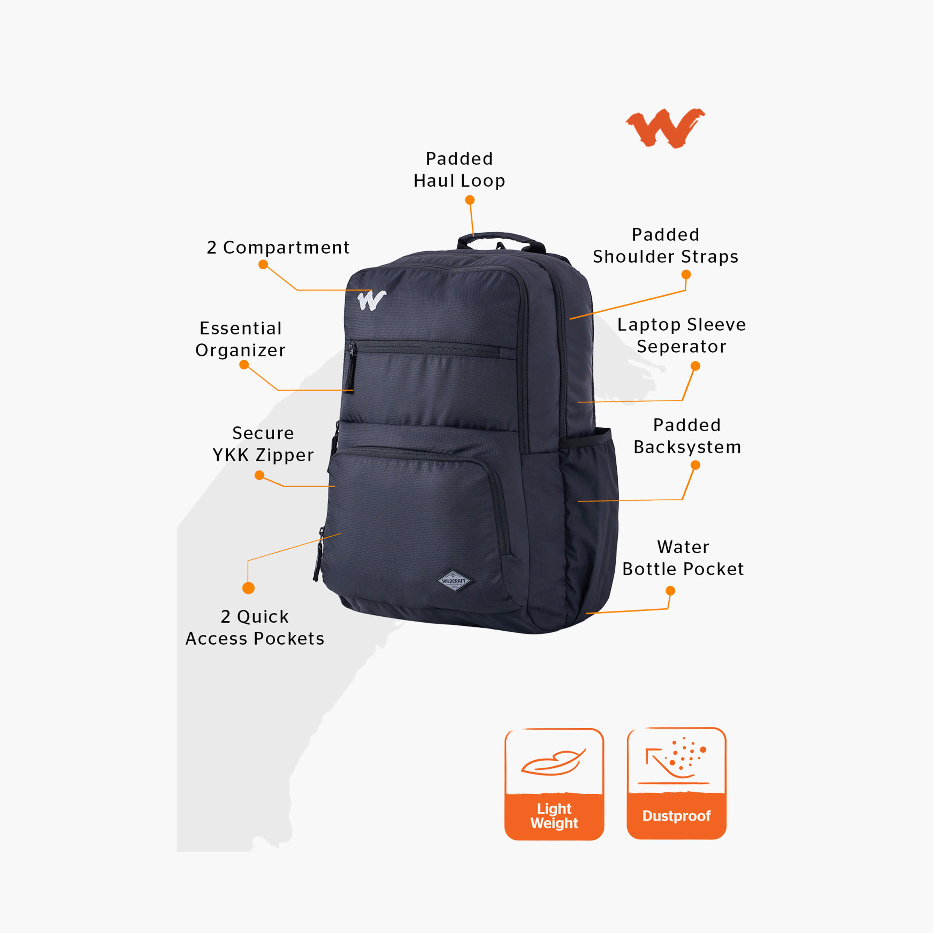 شنطة مدرسية سادة بحمّالات كتف قابلة للتعديل من وايلدكرافت - 25×32×47 سم-school-bagsandbackpacks-backpacks-image-2
