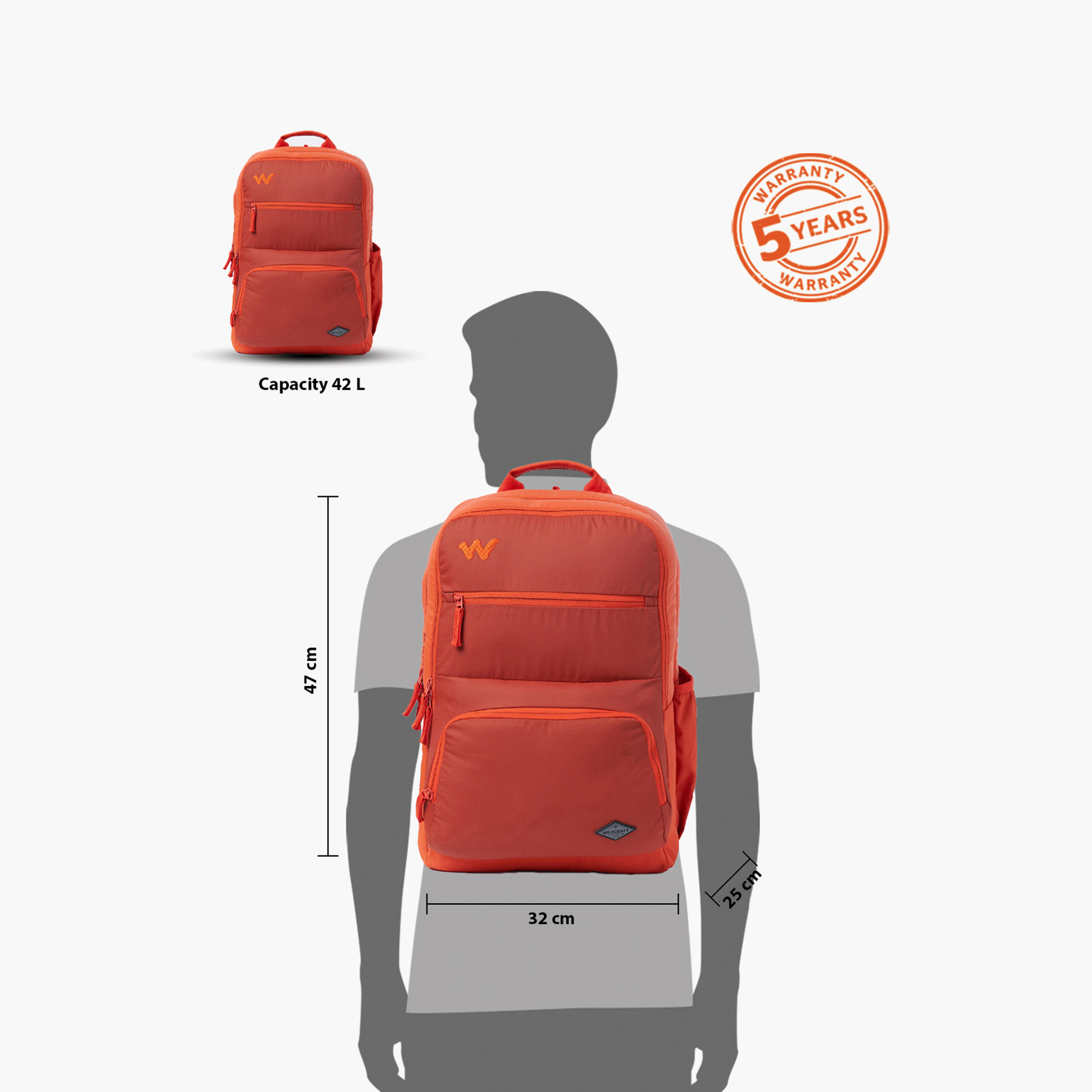 Wildcraft Solid School Backpack with Adjustable Shoulder Straps - 25x32x47 cms-school-bagsandbackpacks-backpacks-image-13