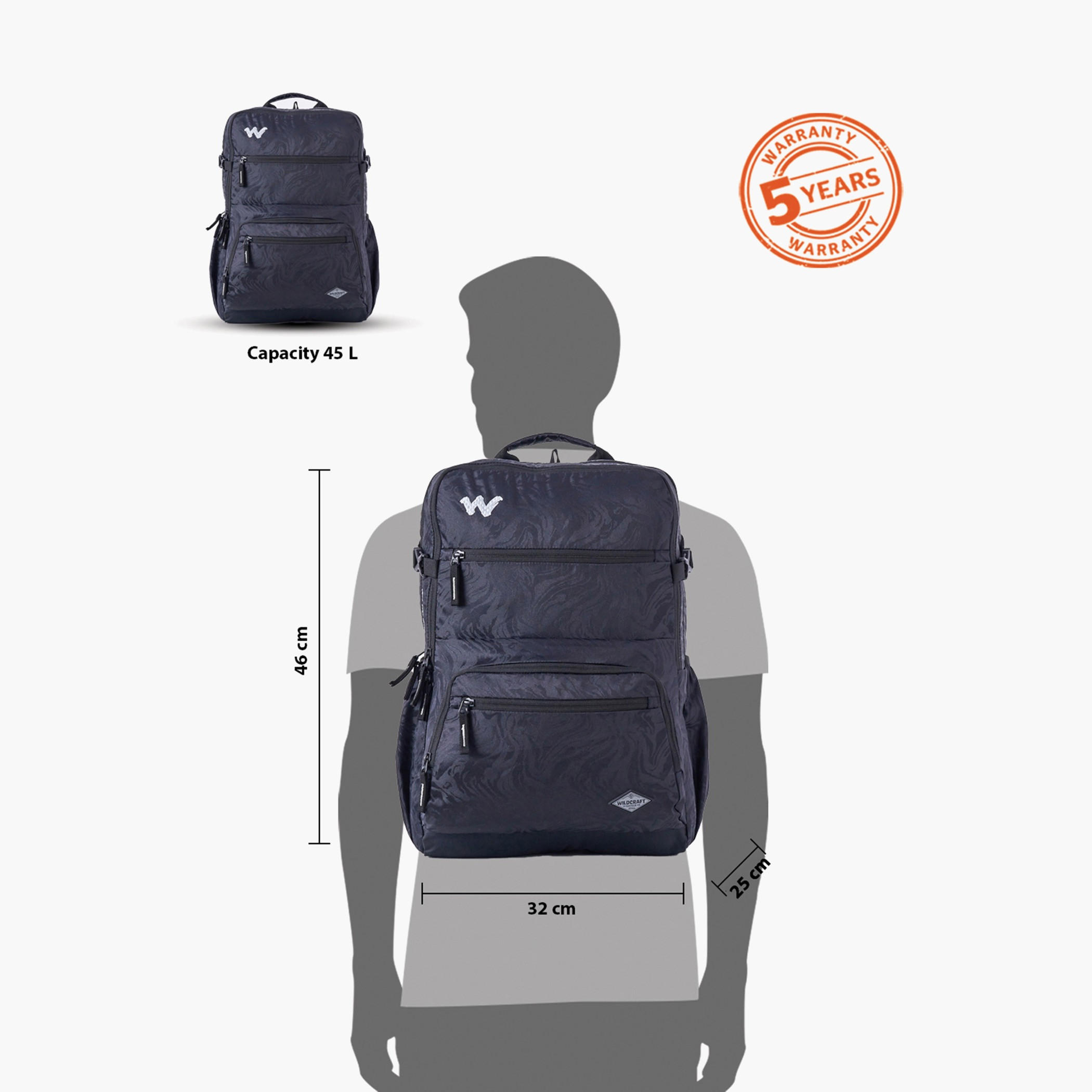 Wildcraft Printed Backpack with Adjustable Shoulder Straps - 25x32x46 cms-school-bagsandbackpacks-backpacks-image-13