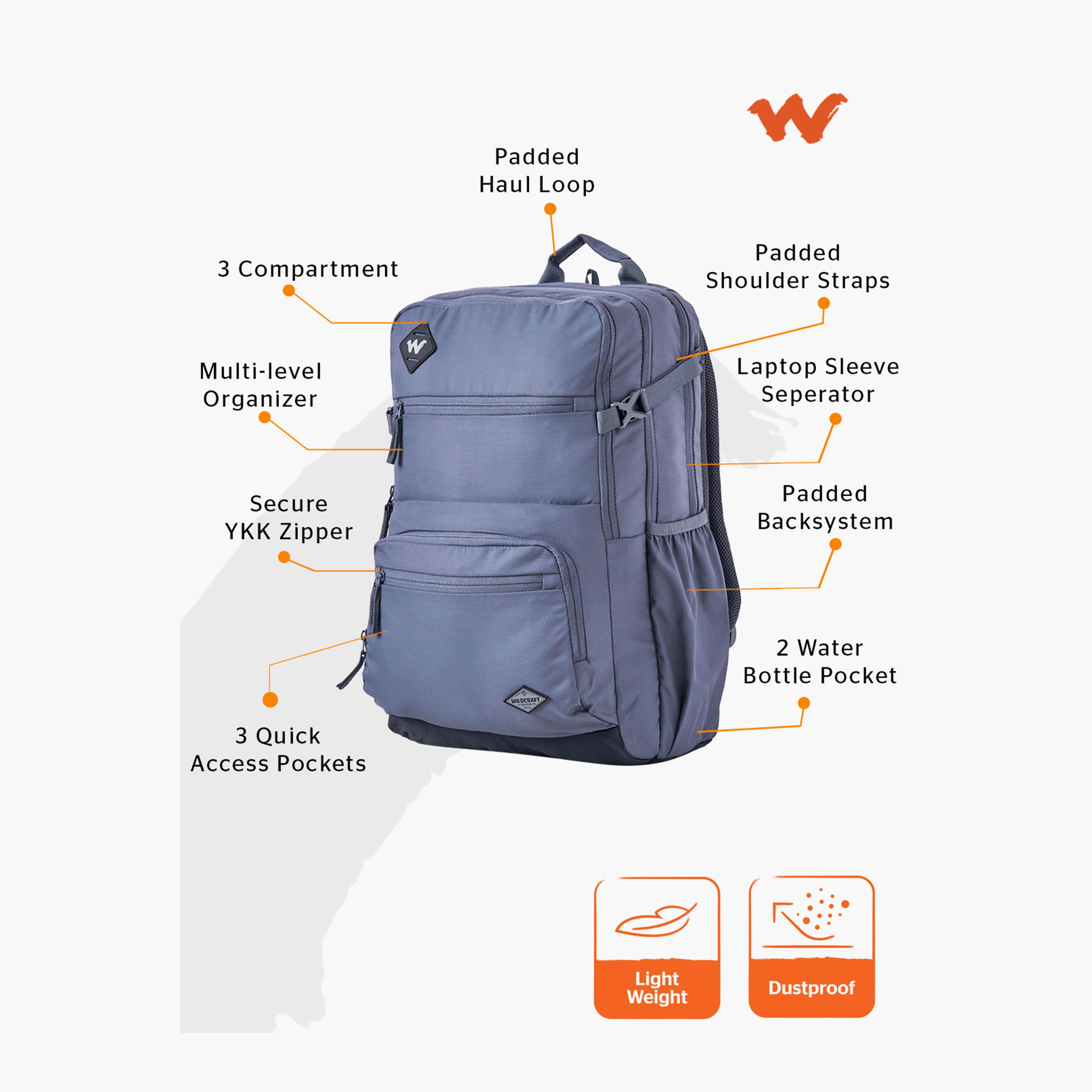 شنطة مدرسية سادة بحمالات كتف قابلة للتعديل من وايلدكرافت - 25×32×46 سم-school-bagsandbackpacks-backpacks-image-2