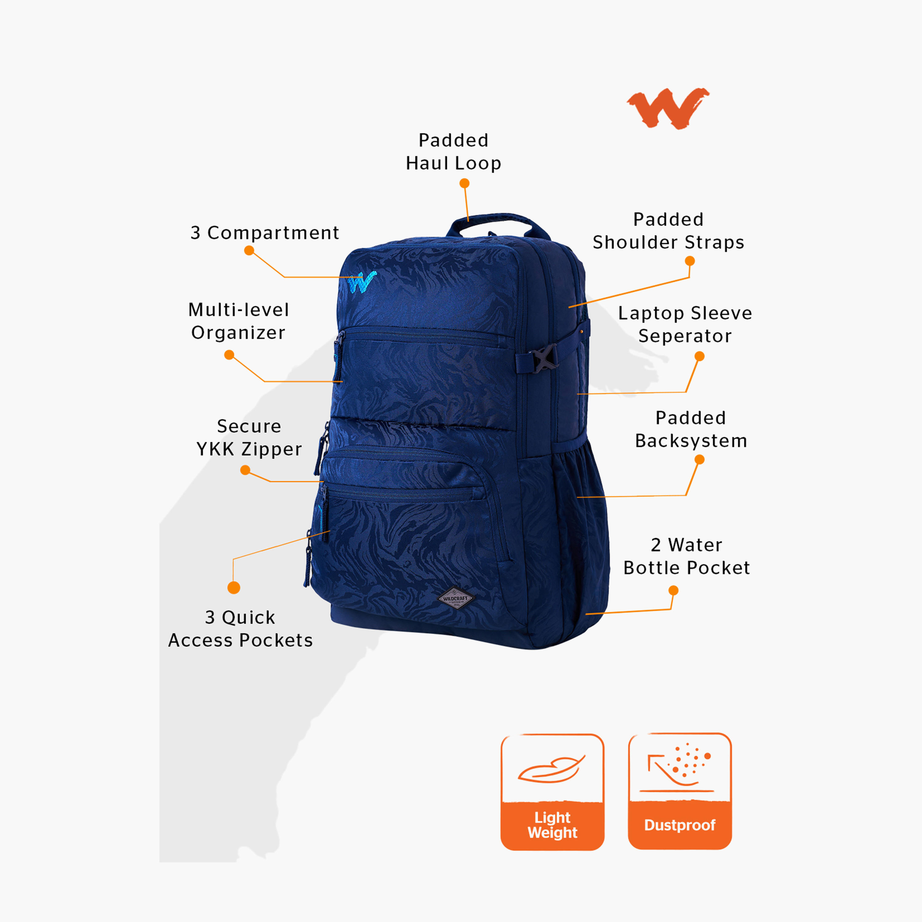 شنطة ظهر مدرسية بطبعات وحمالات كتف قابلة للتعديل من وايلدكرافت - 25×32×46 سم-school-bagsandbackpacks-backpacks-image-2