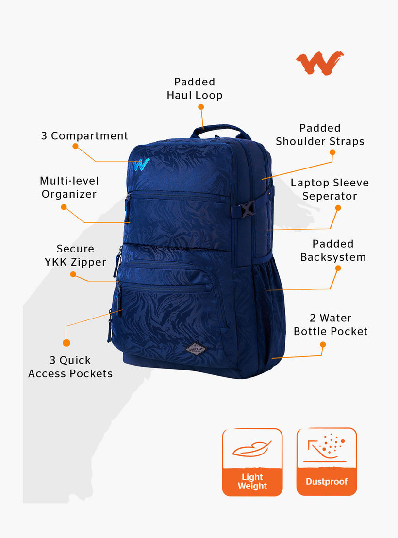 شنطة ظهر مدرسية بطبعات وحمالات كتف قابلة للتعديل من وايلدكرافت - 25×32×46 سم-school-bagsandbackpacks-backpacks-image-2